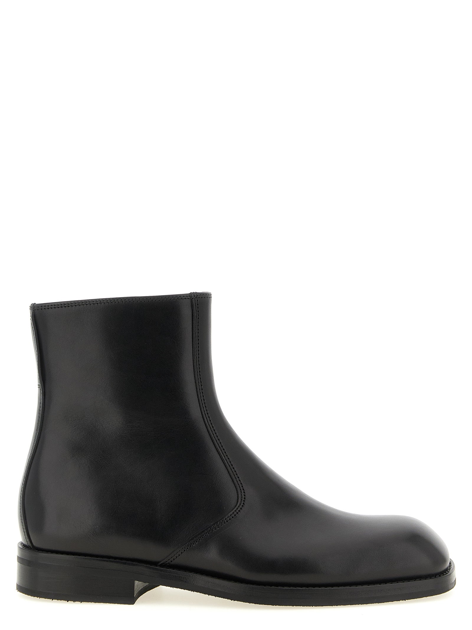 Lemaire Schwarze Stiefeletten aus Lammleder