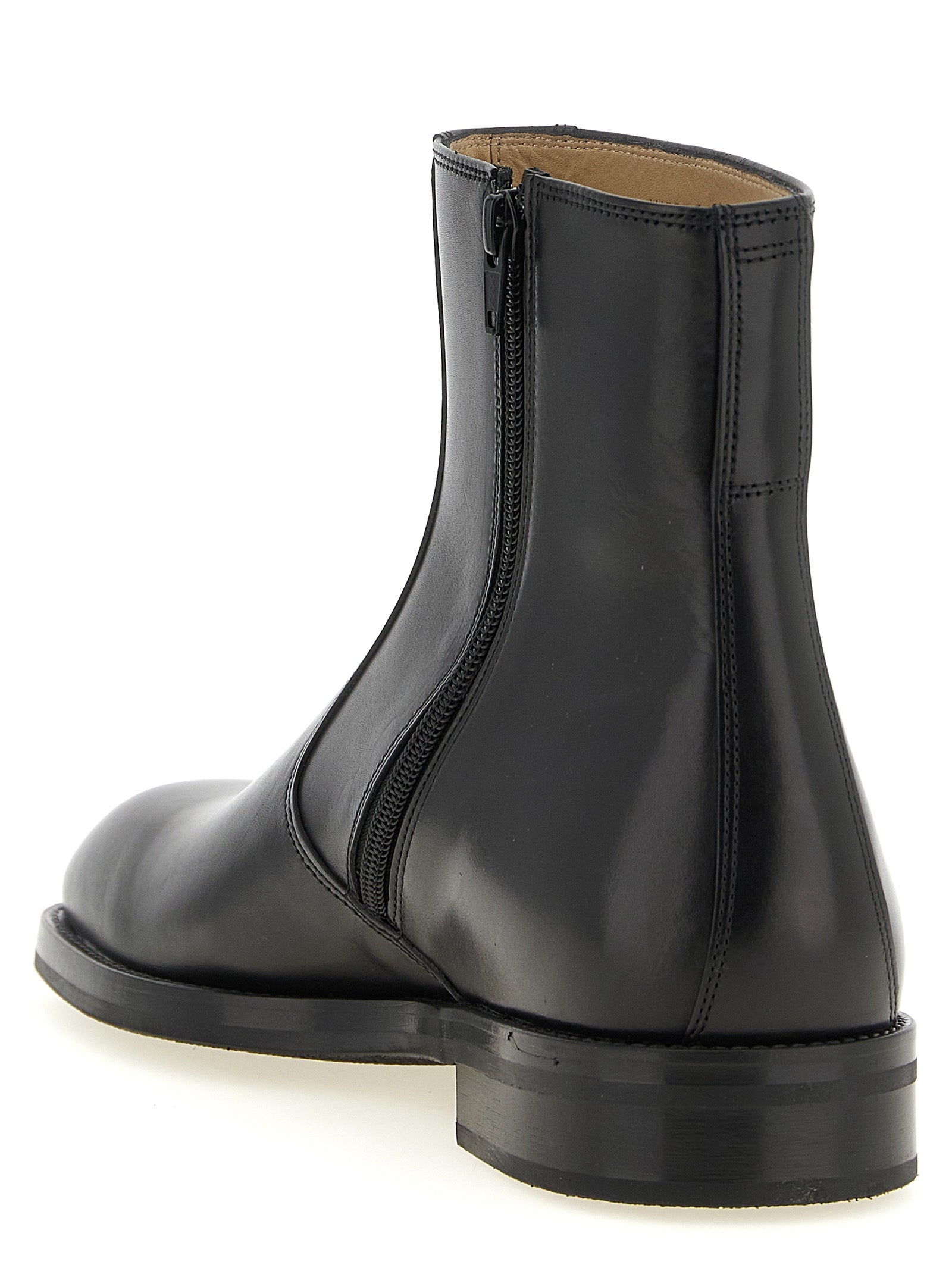 Lemaire Schwarze Stiefeletten aus Lammleder