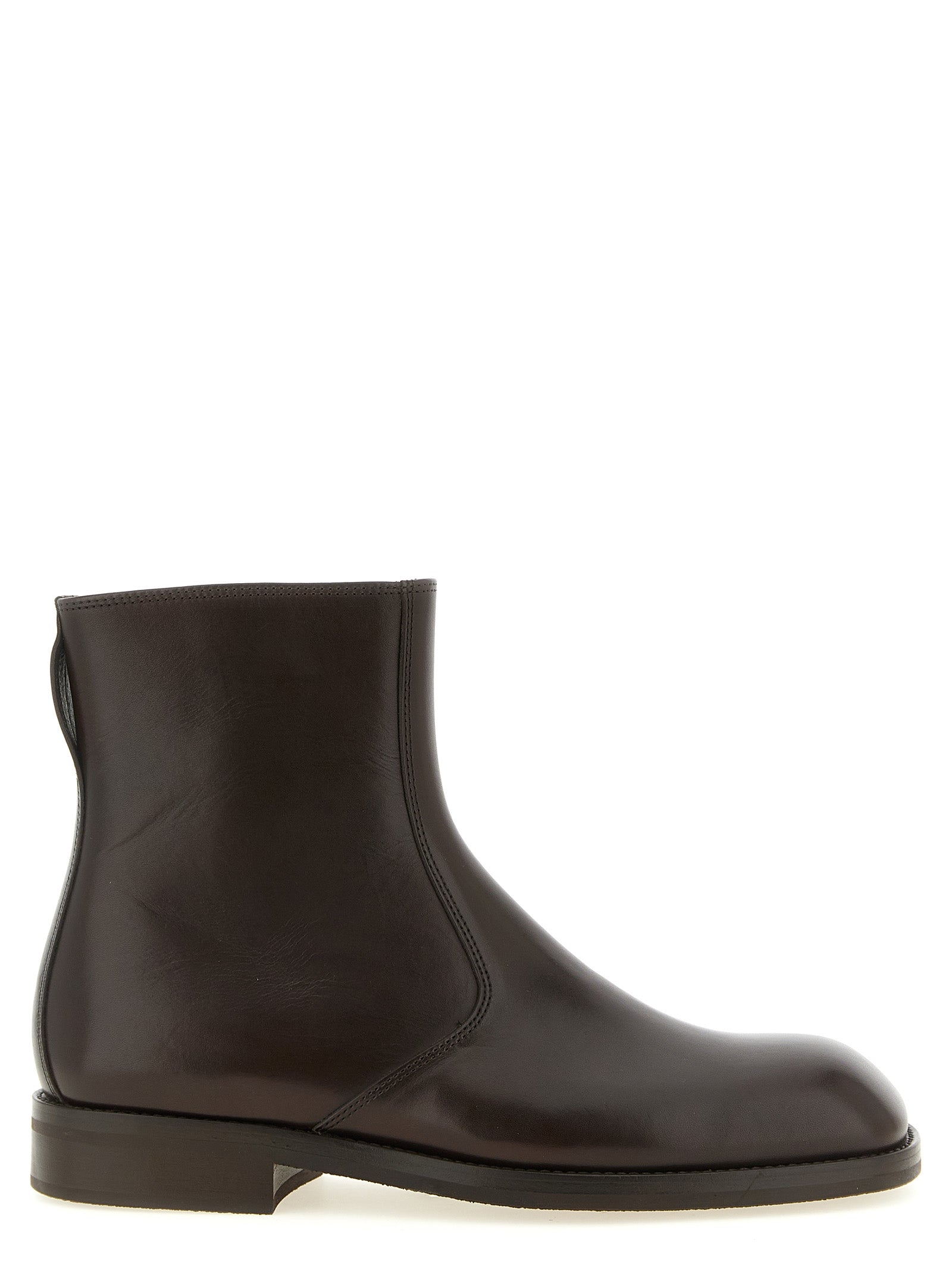 Lemaire Braune Stiefeletten aus Ziegenleder