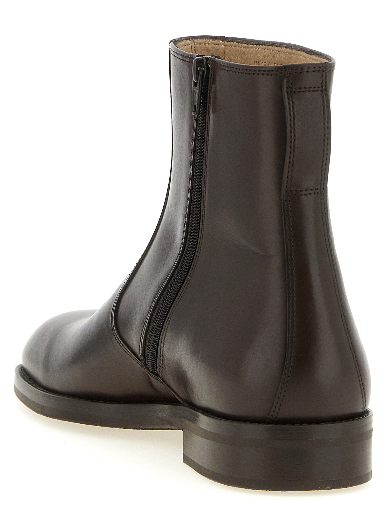Lemaire Braune Stiefeletten aus Ziegenleder