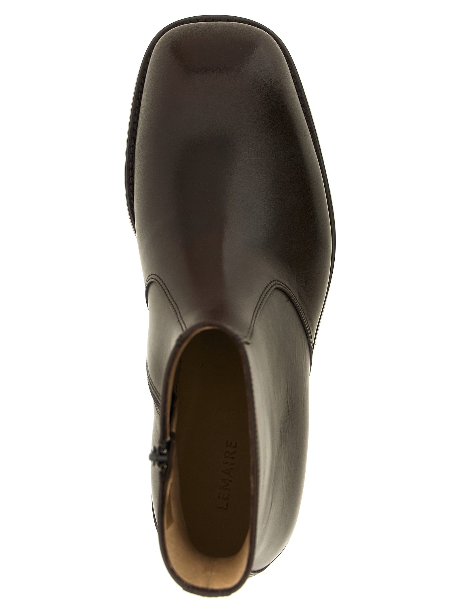 Lemaire Braune Stiefeletten aus Ziegenleder
