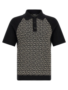 Balmain Bicolor Cotton Polo Shirt