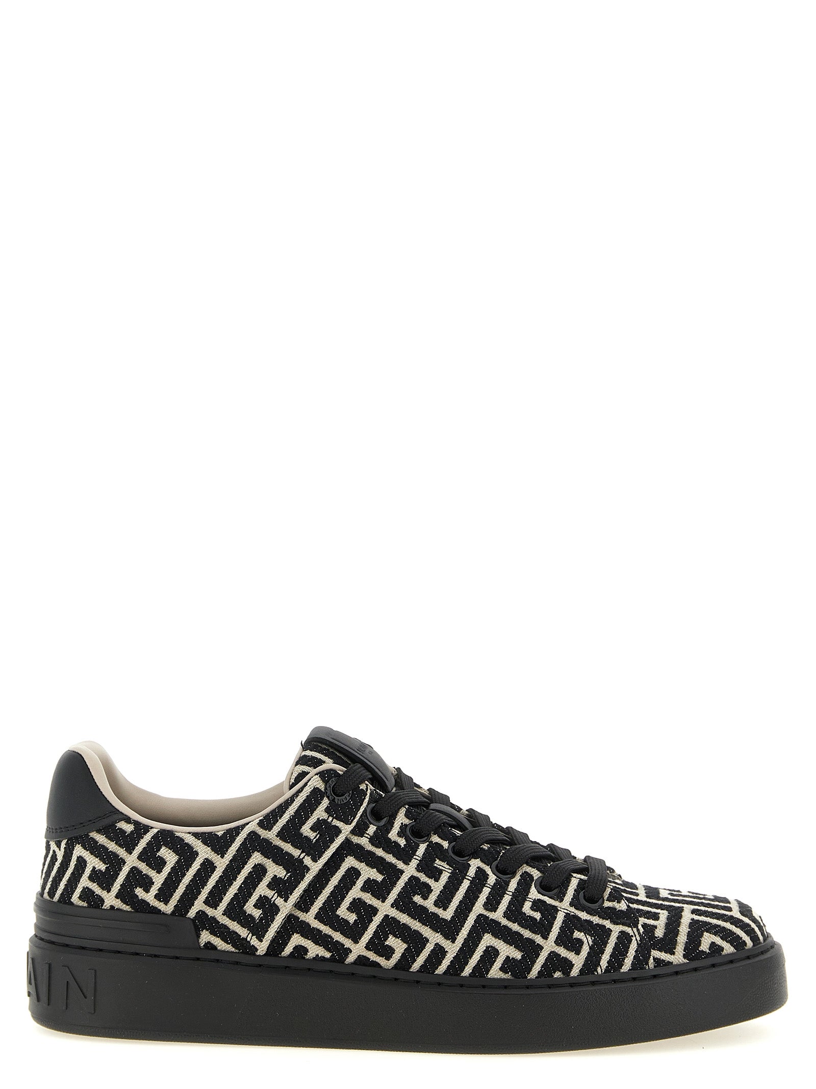 Balmain Zweifarbige Low-Top-Sneaker aus Baumwolle