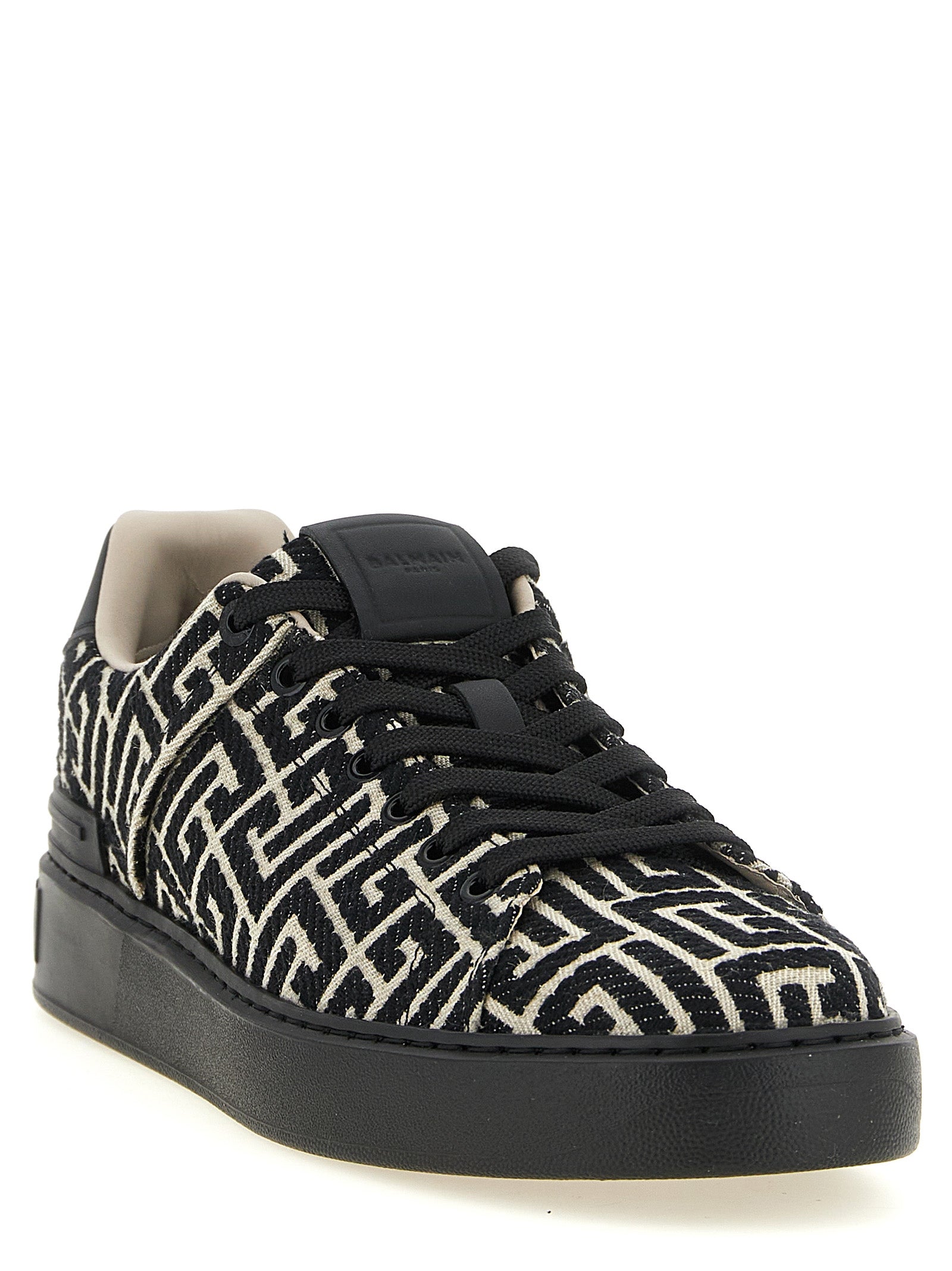 Balmain Zweifarbige Low-Top-Sneaker aus Baumwolle