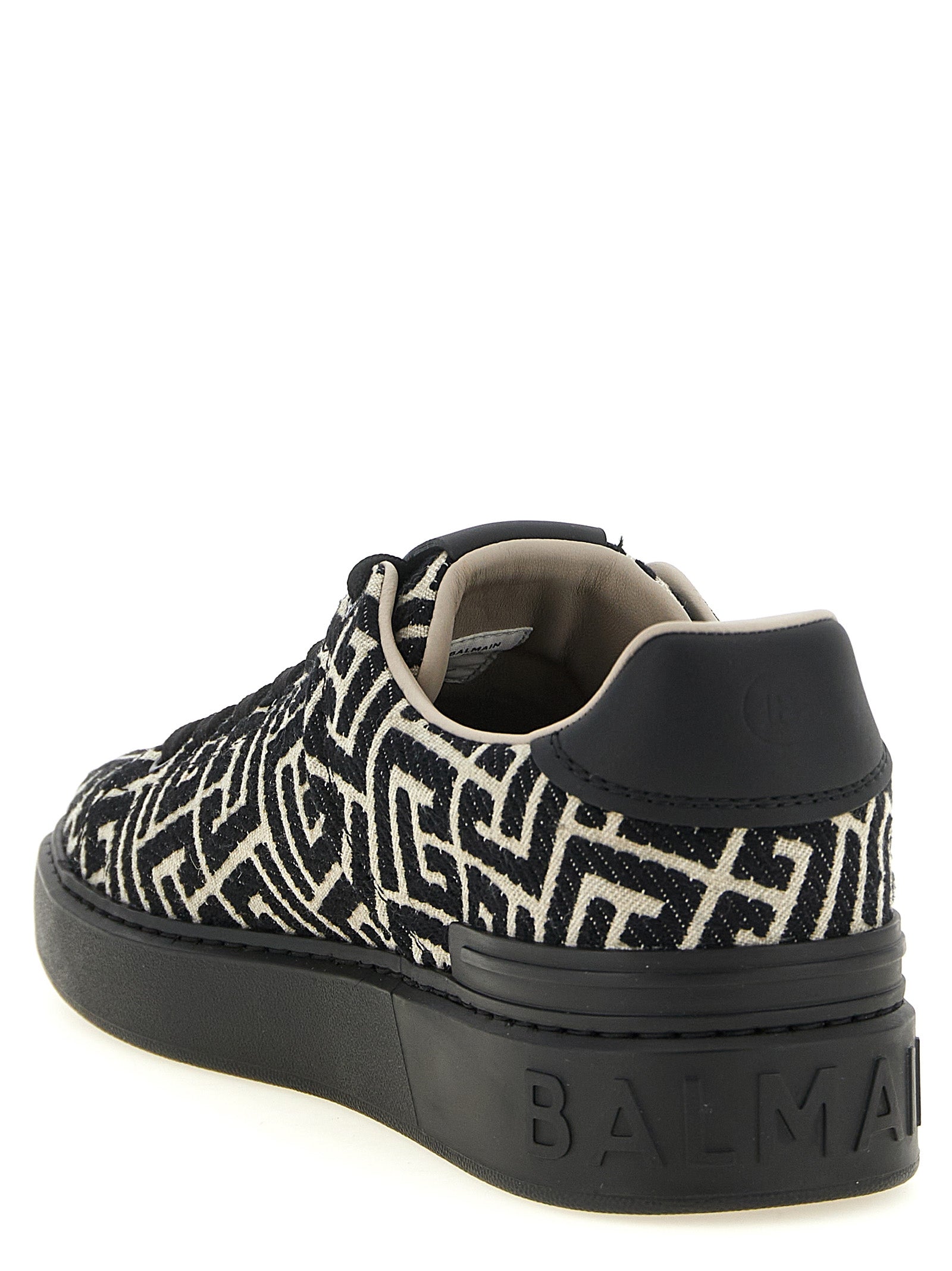 Balmain Zweifarbige Low-Top-Sneaker aus Baumwolle