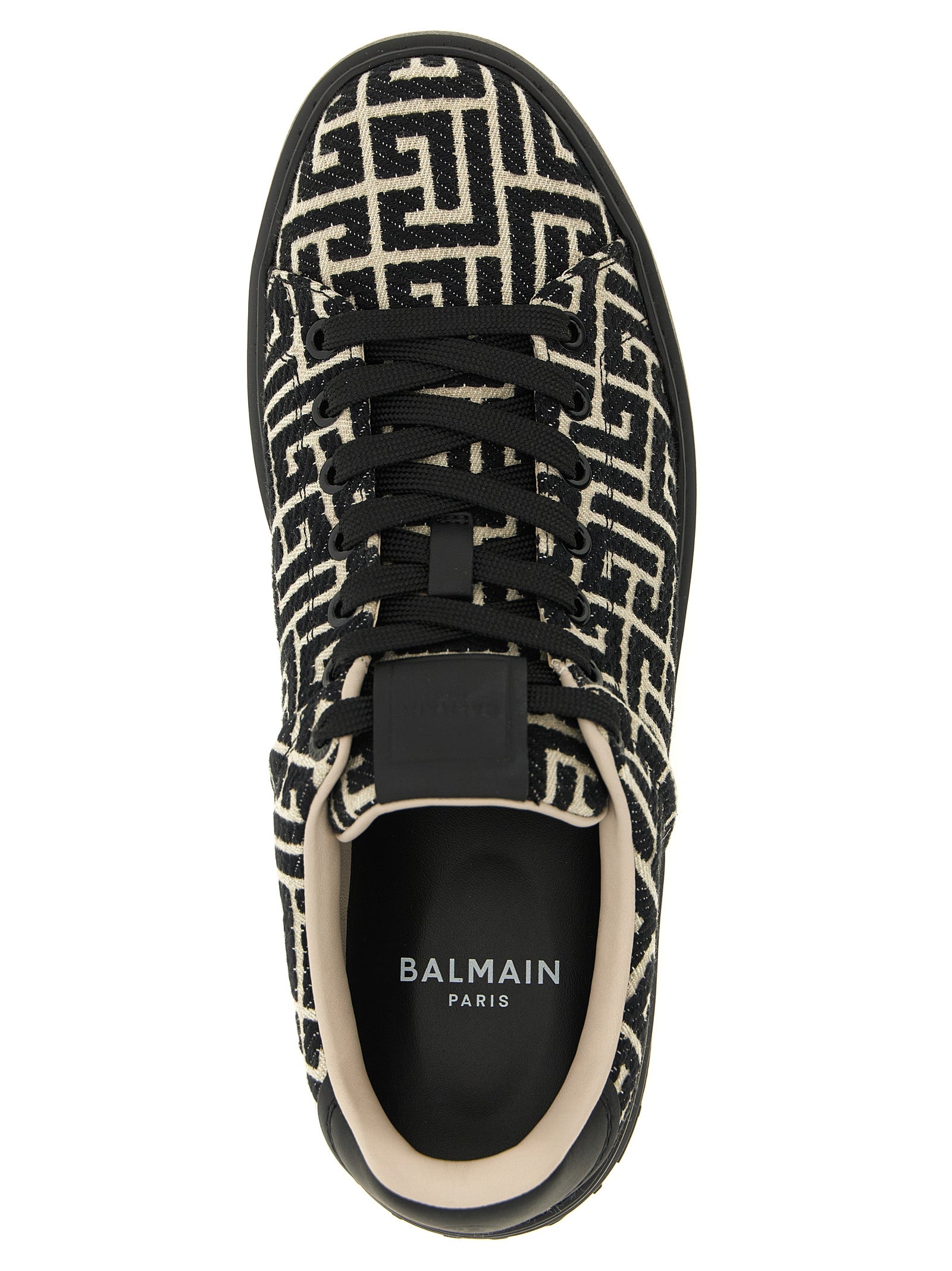 Balmain Zweifarbige Low-Top-Sneaker aus Baumwolle