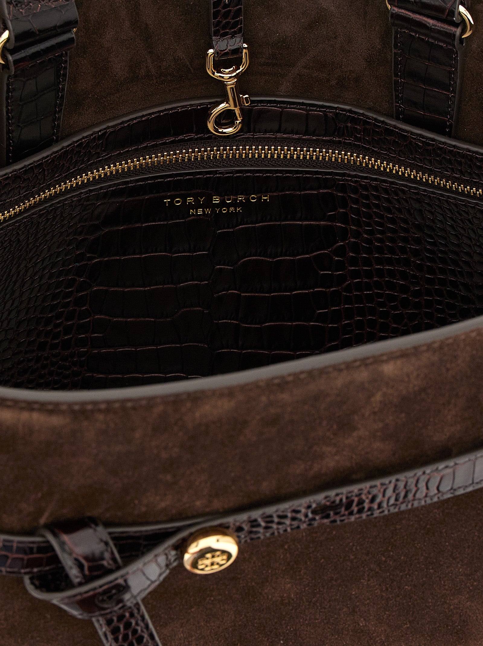 Tory Burch Umhängetasche aus braunem Rindsleder
