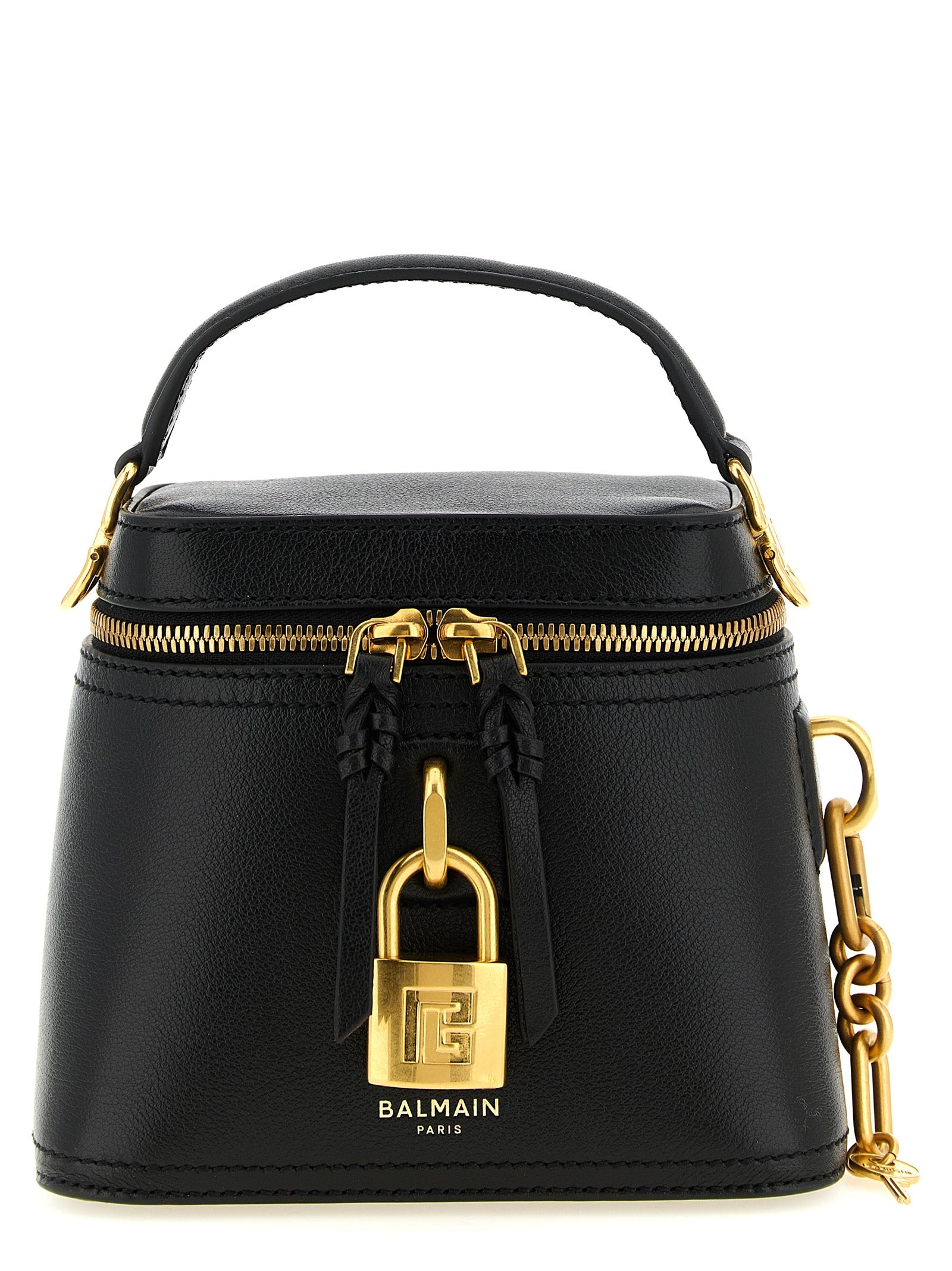 Balmain Schwarze Handtasche aus Büffelleder