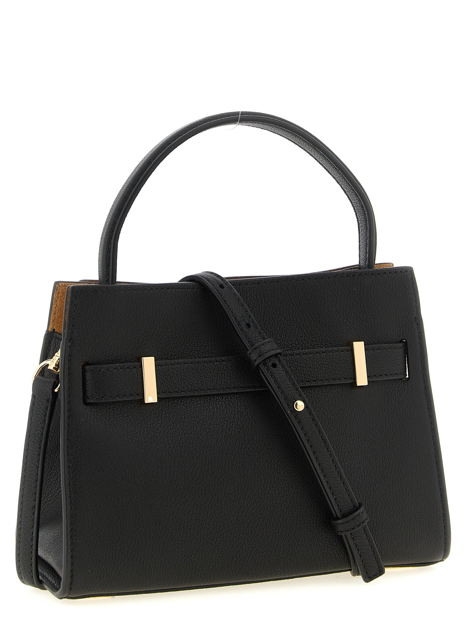Tory Burch Schwarze Lammleder Umhängetasche