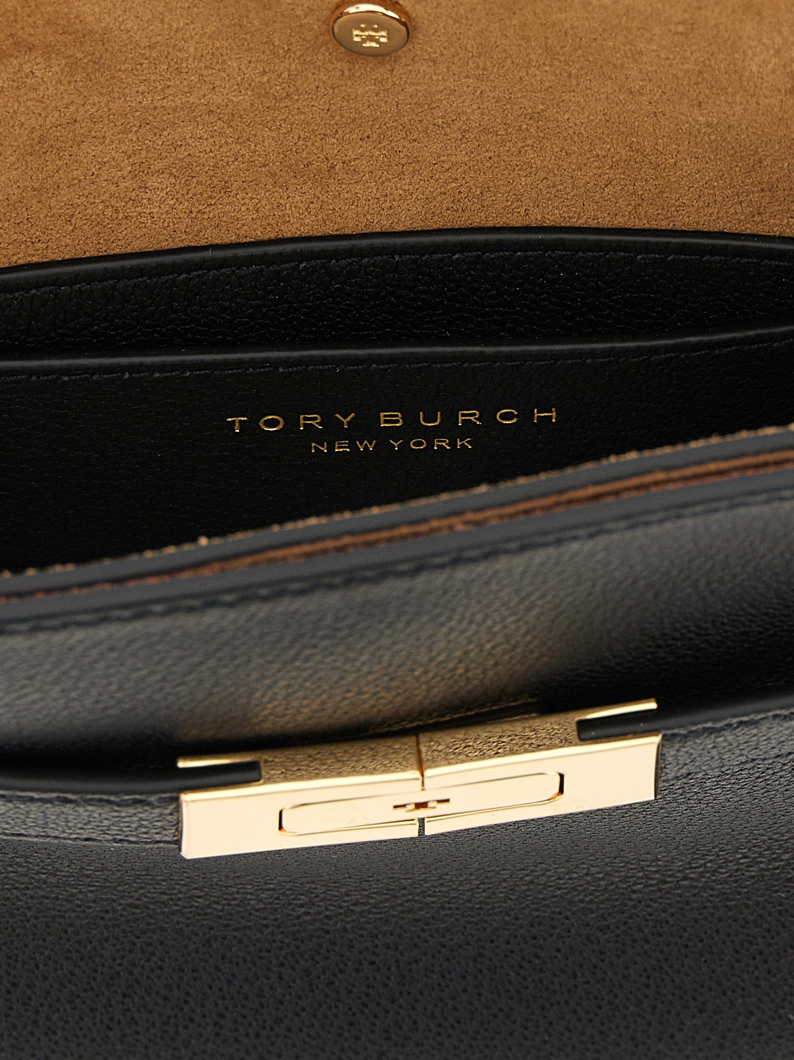Tory Burch Schwarze Lammleder Umhängetasche