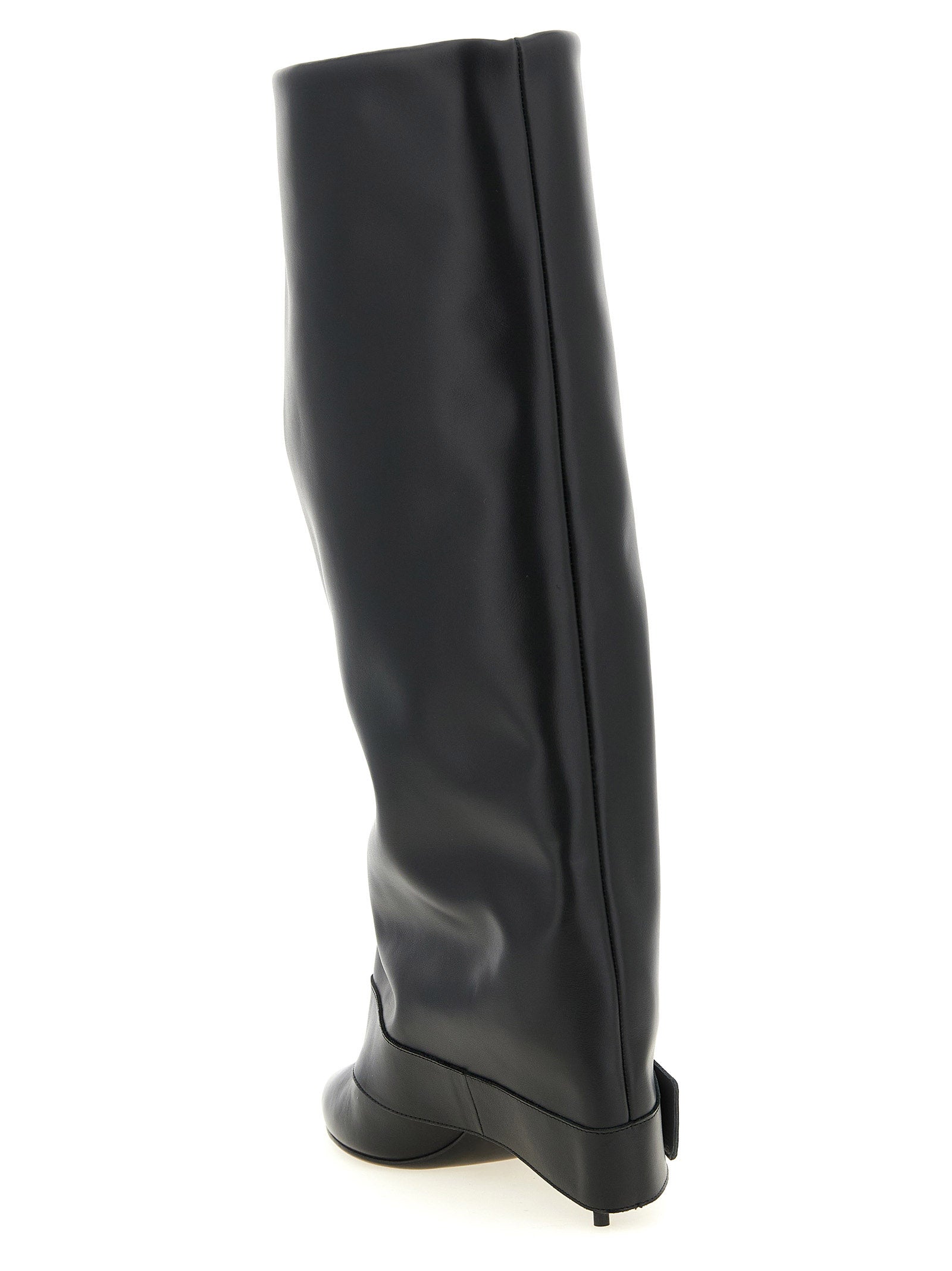 Balmain Schwarzes Kalbsleder Over-the-Knee