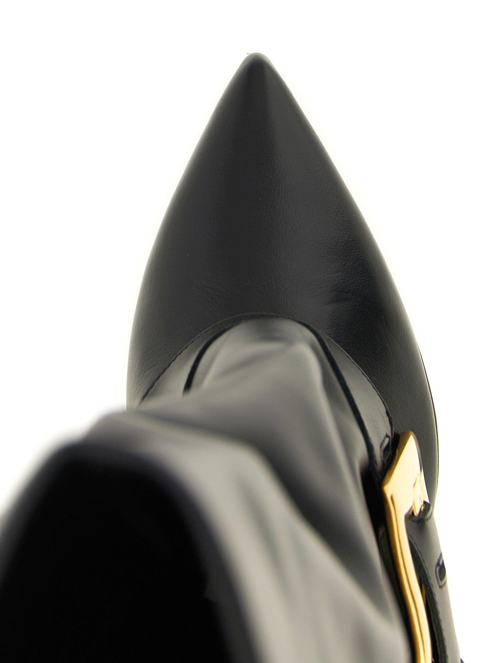 Balmain Schwarzes Kalbsleder Over-the-Knee