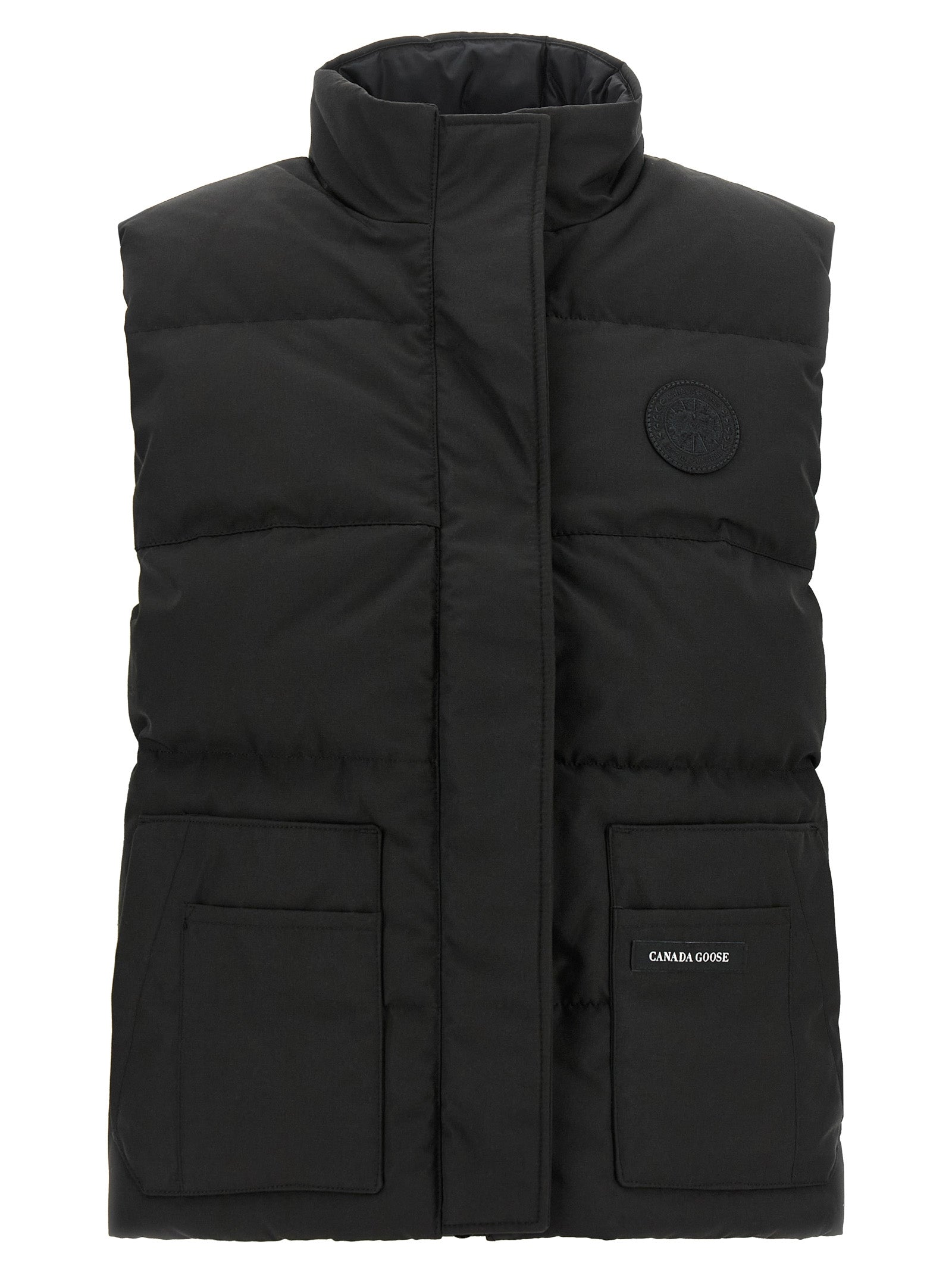 Canada Goose Schwarze ärmellose Jacke aus Polyester