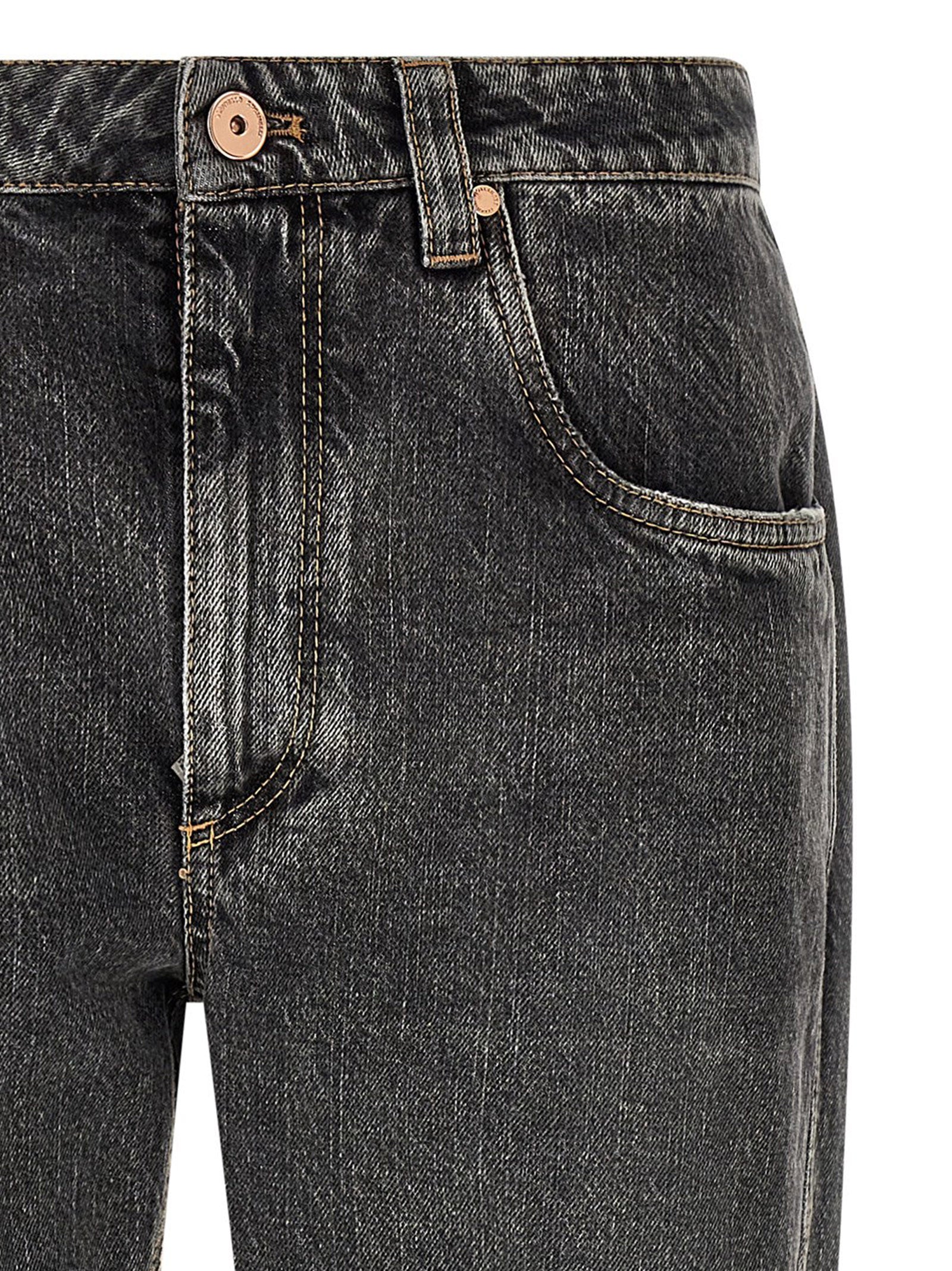 Brunello Cucinelli Graue Jeans aus Baumwolle im geraden Schnitt