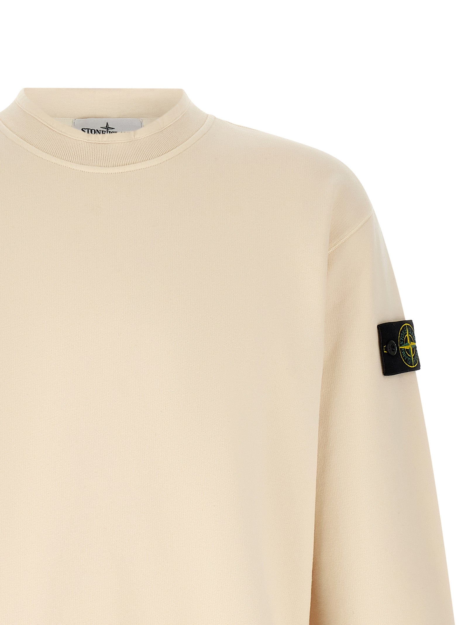 Stone Island Weißes Baumwoll-Sweatshirt