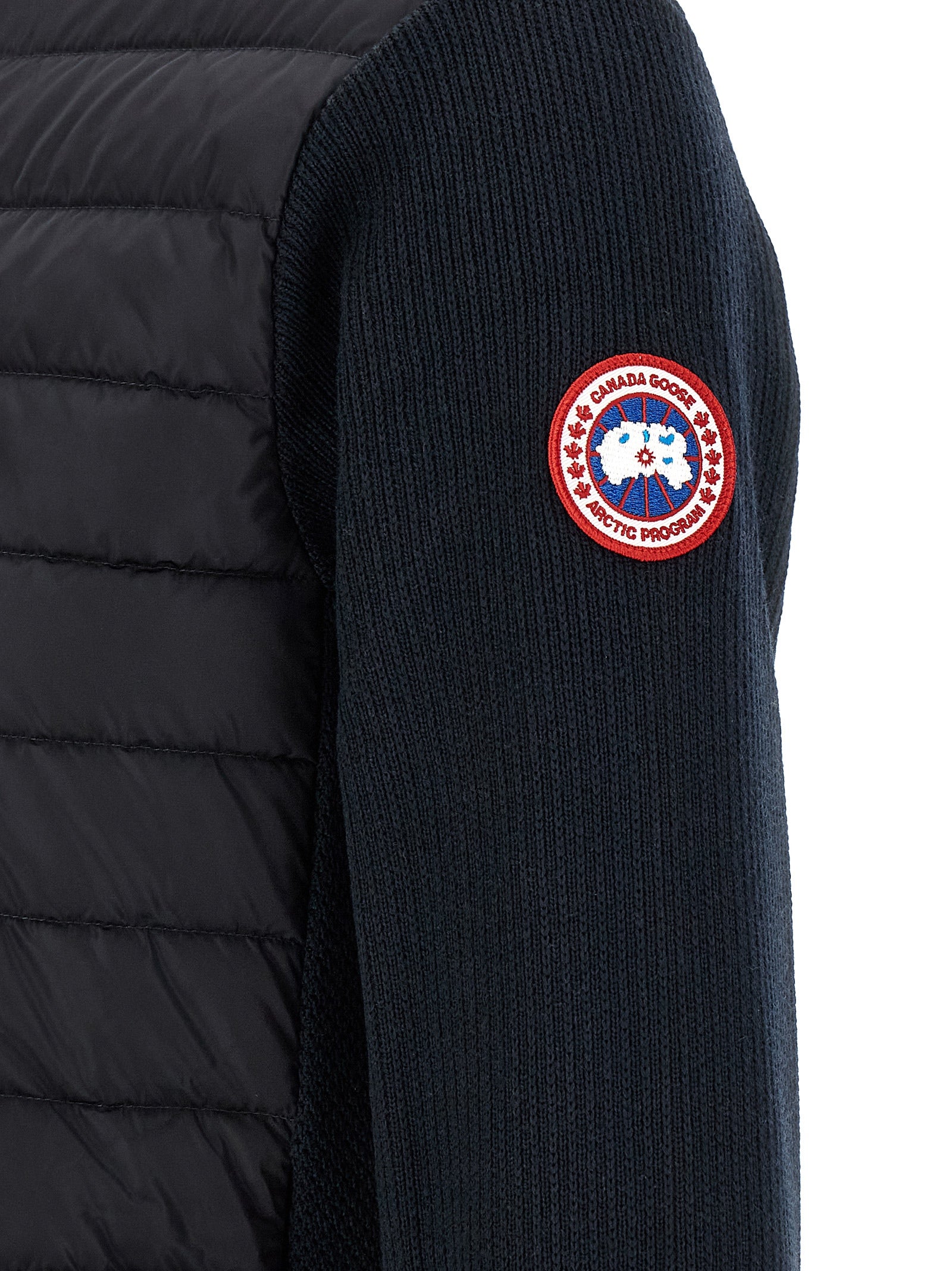 Canada Goose Schwarze Wolljacke in voller Länge