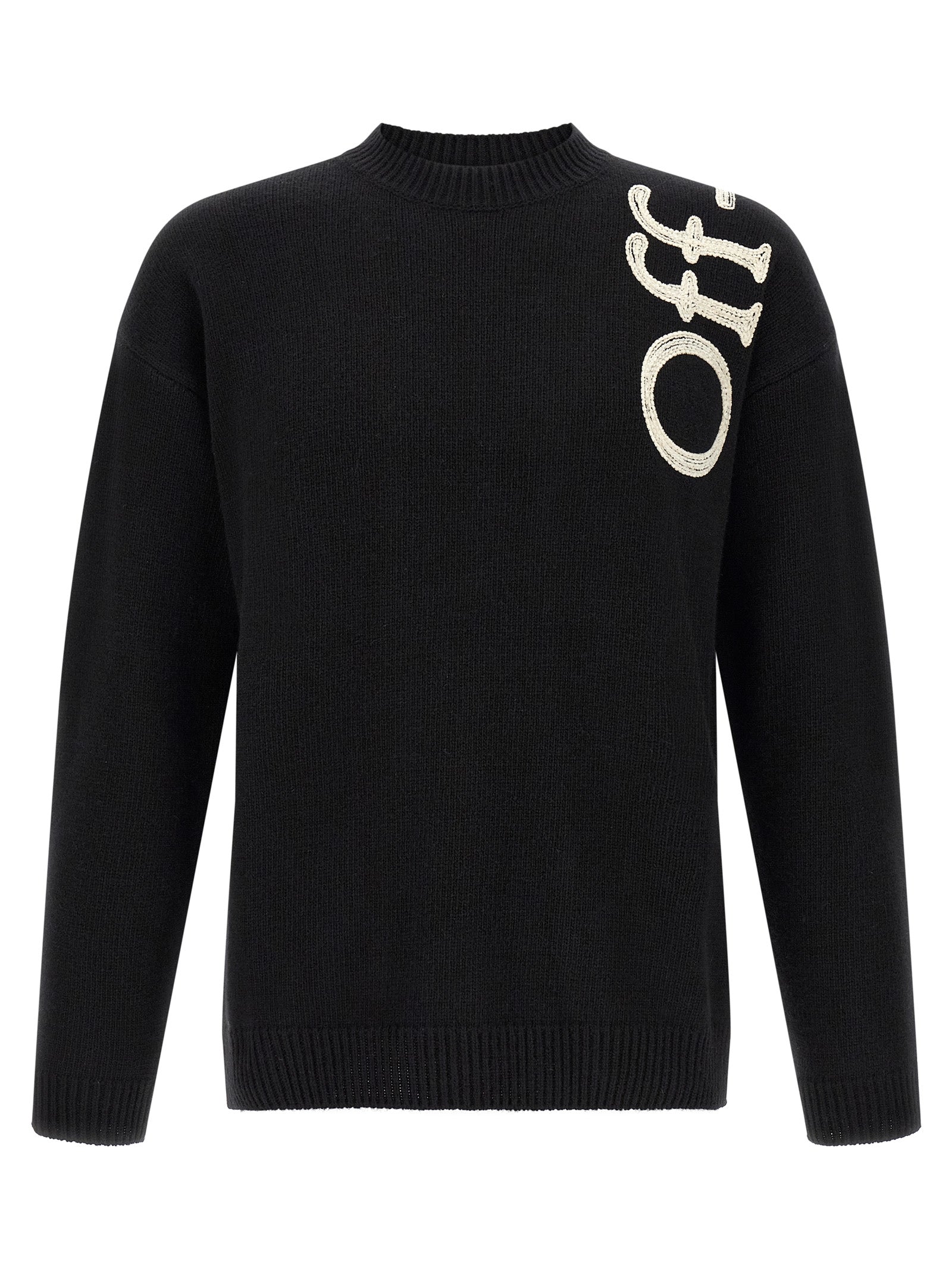 Off-White Zweifarbige Wollstrickjacke