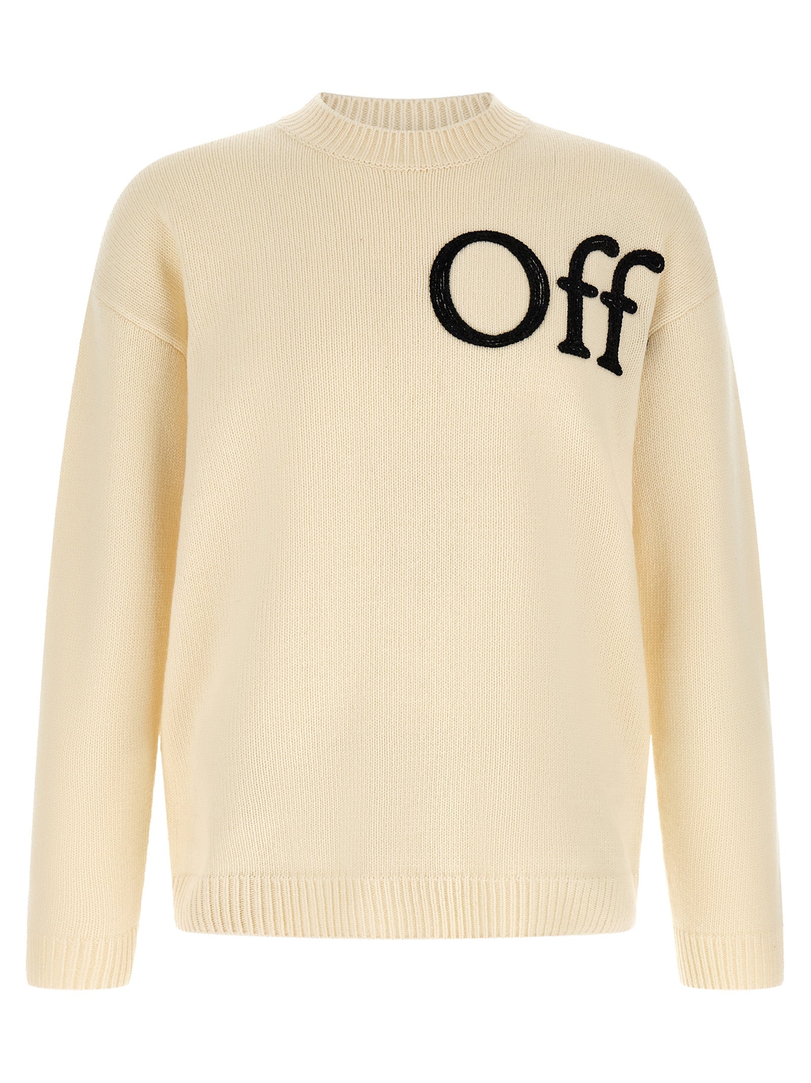 Off-White Weiße Wollstrickjacke