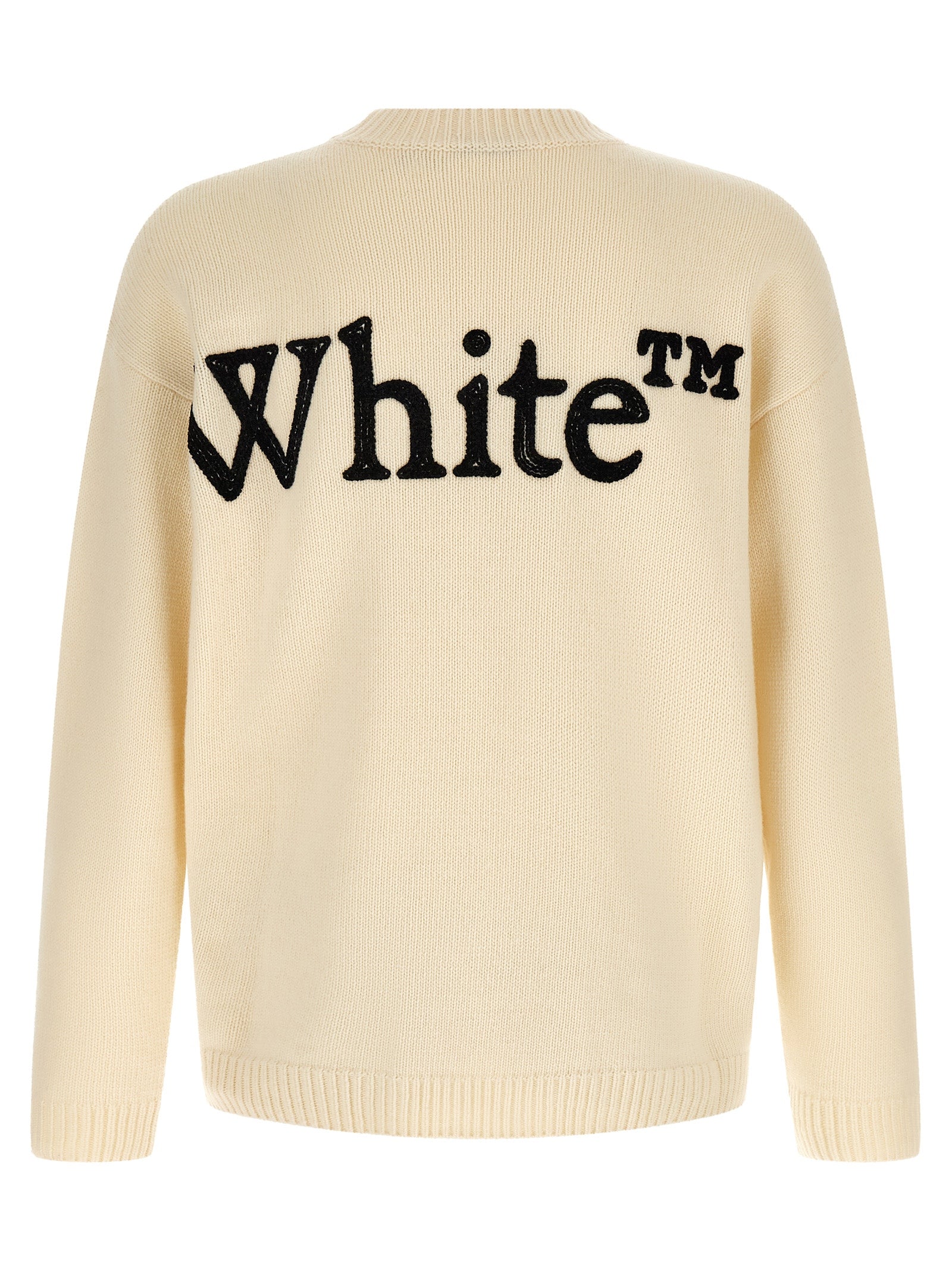 Off-White Weiße Wollstrickjacke
