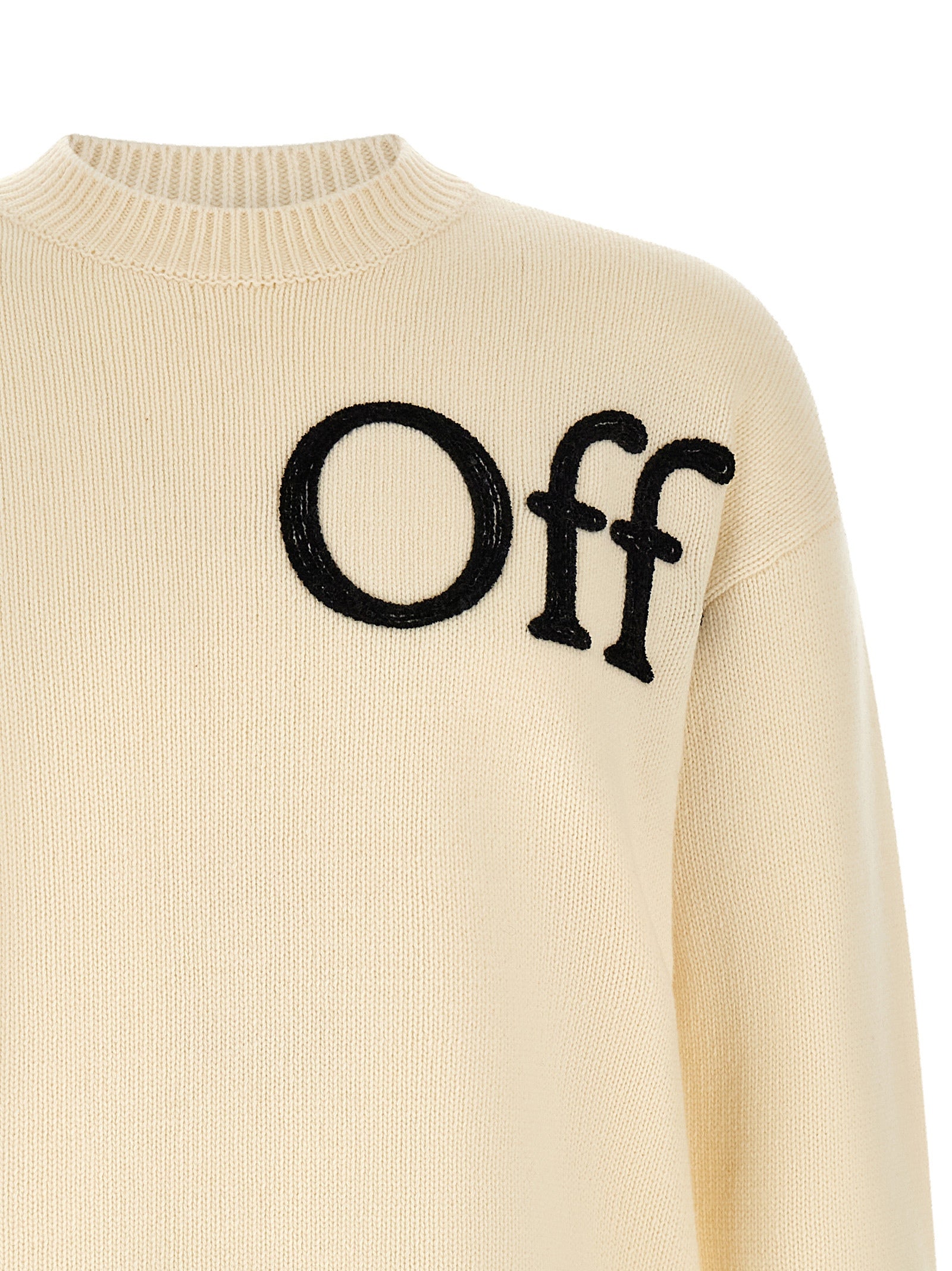 Off-White Weiße Wollstrickjacke