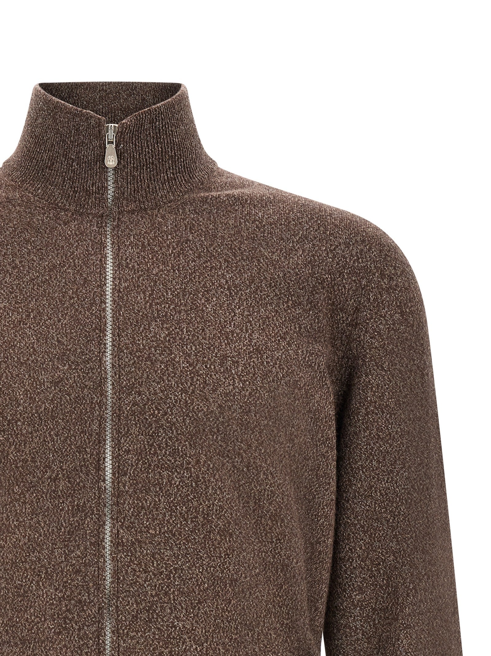 Brunello Cucinelli Brauner Kaschmir-Strickjacke