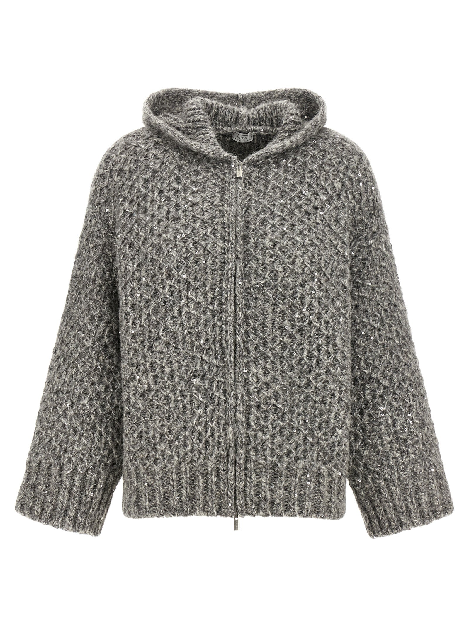 Peserico Grauer Wollcardigan