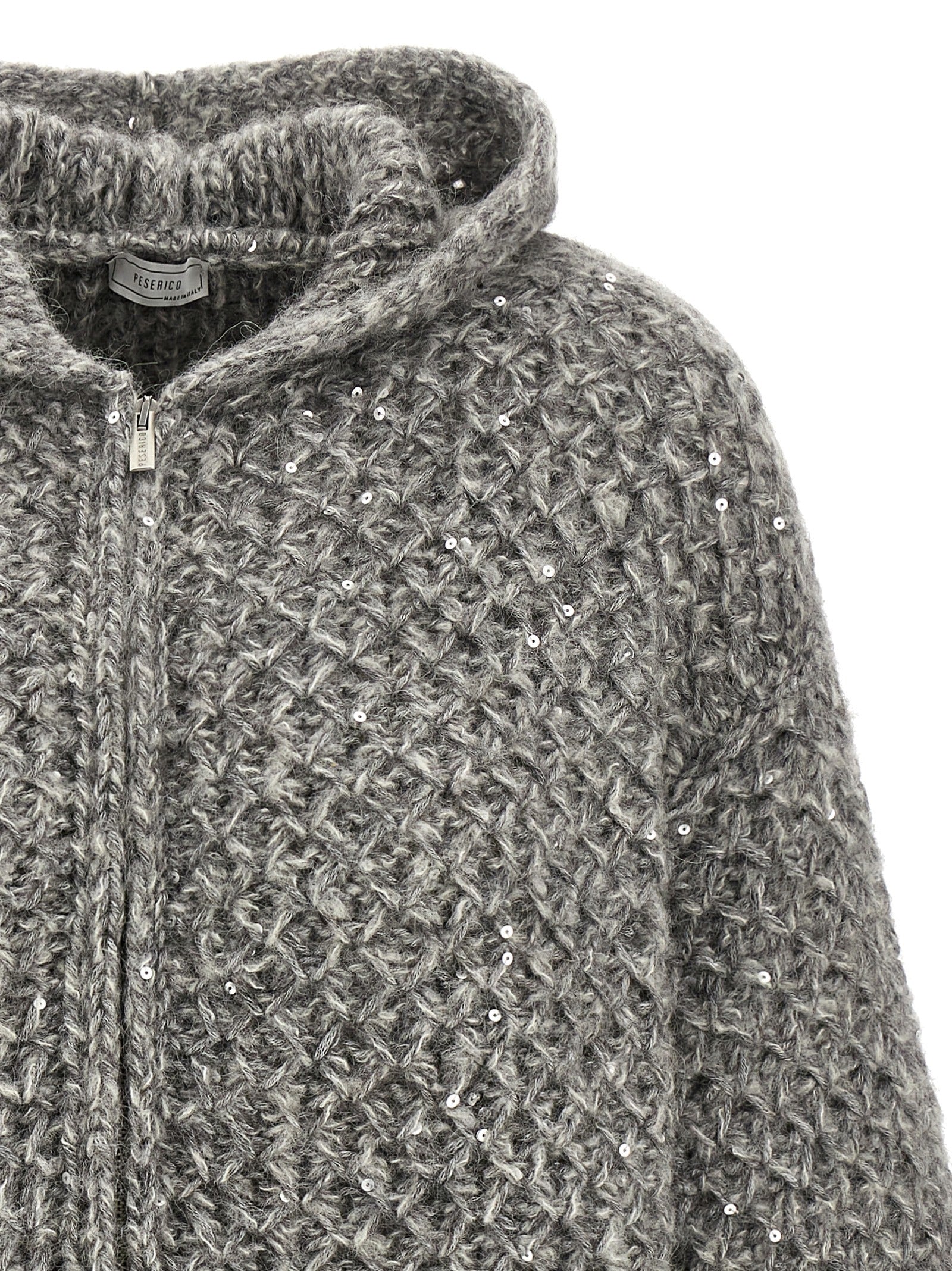 Peserico Grauer Wollcardigan
