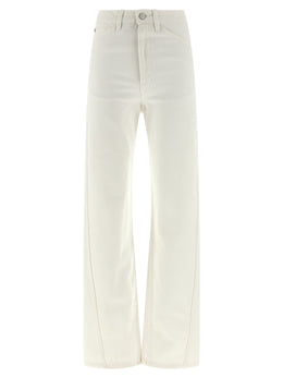 Lemaire Weiße High-Waist-Jeans aus Baumwolle