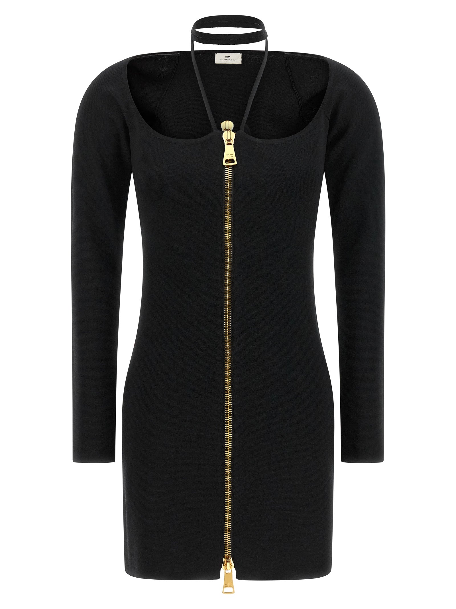 Elisabetta Franchi Schwarzes Viskose-Kurzkleid