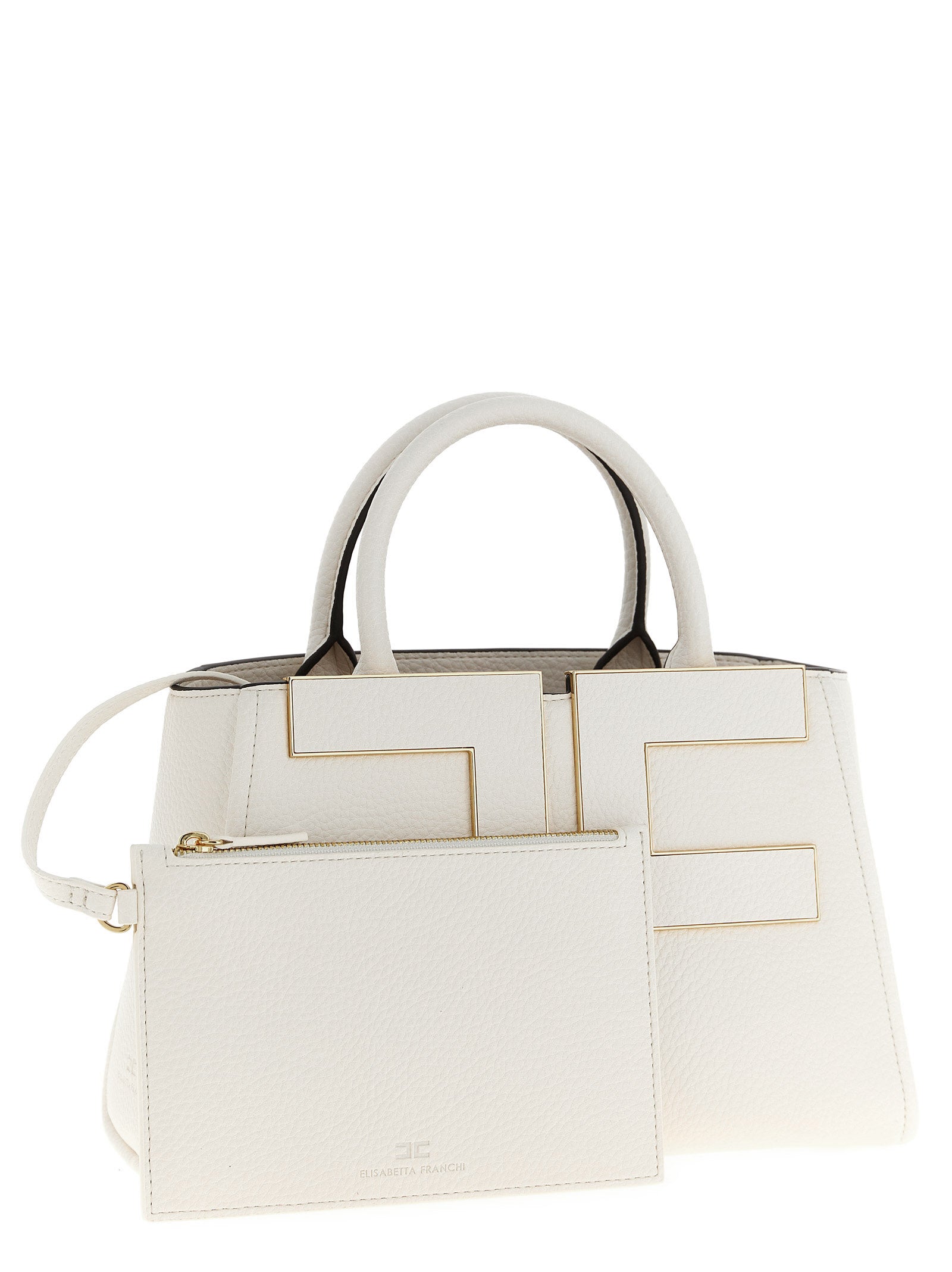 Elisabetta Franchi Weiße Tote Bag aus Polyester