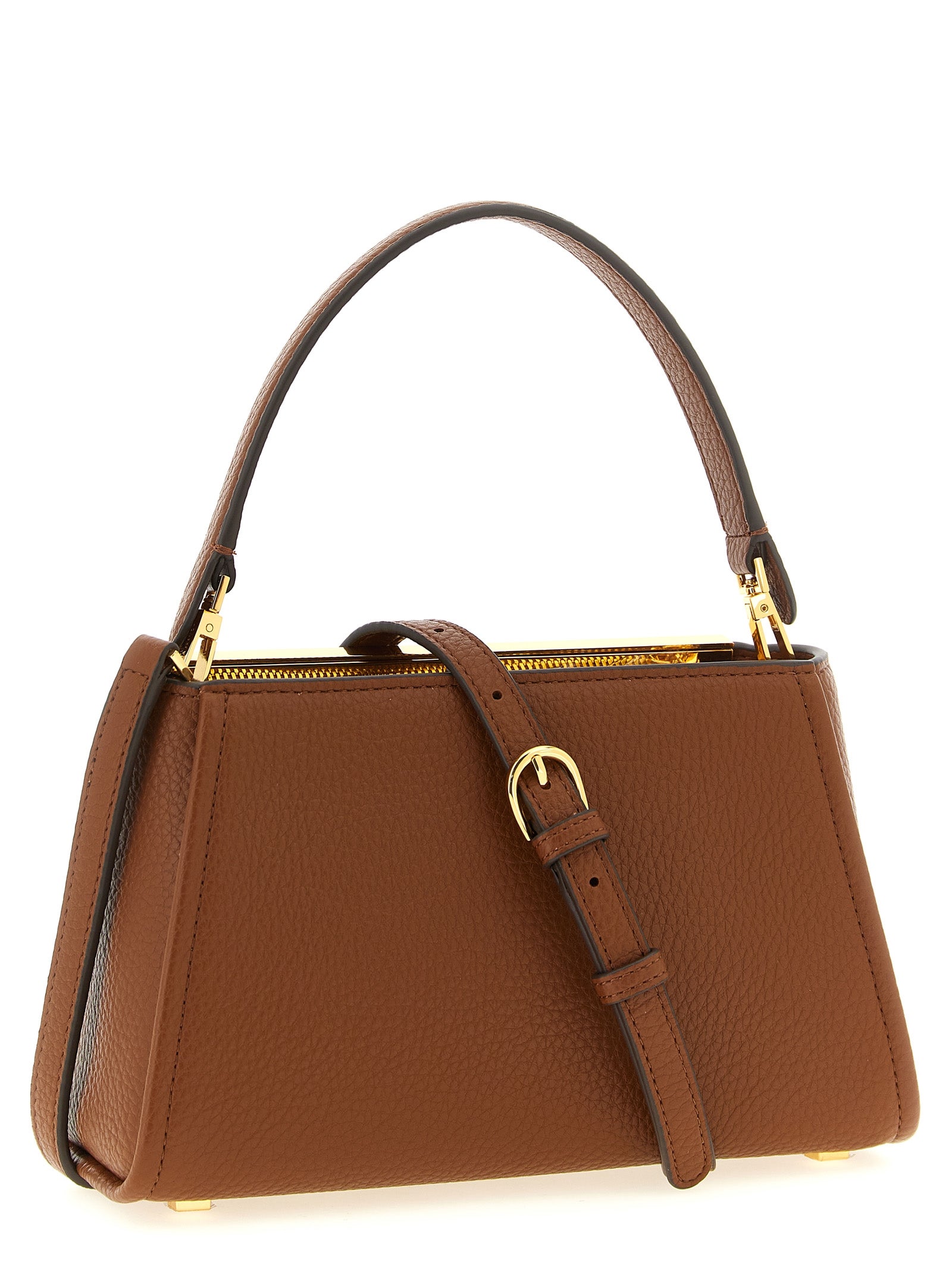 Elisabetta Franchi Braune Handtasche aus Polyester