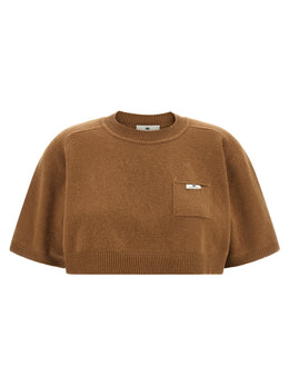 Elisabetta Franchi Brauner Wollpullover