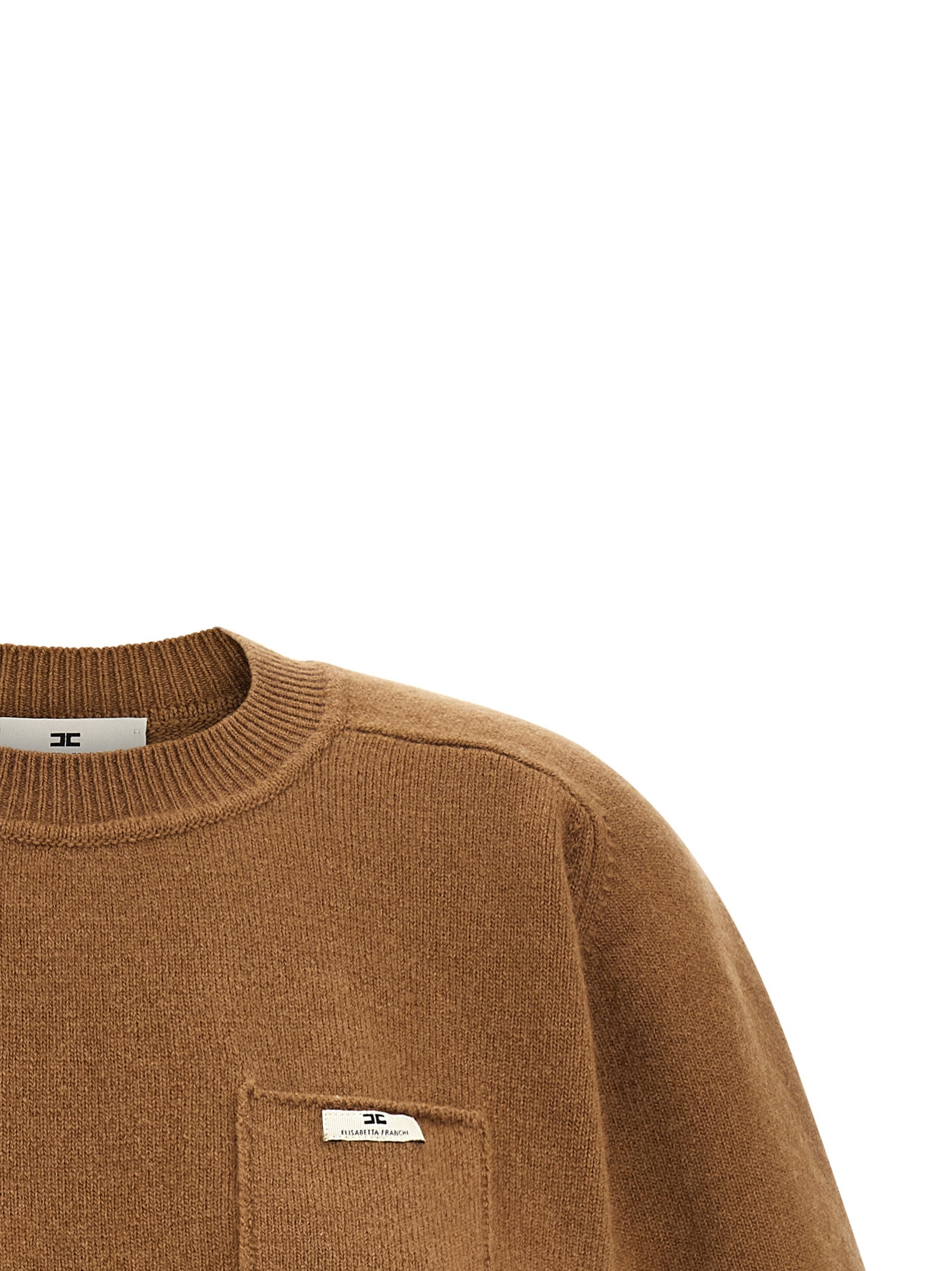 Elisabetta Franchi Brauner Wollpullover