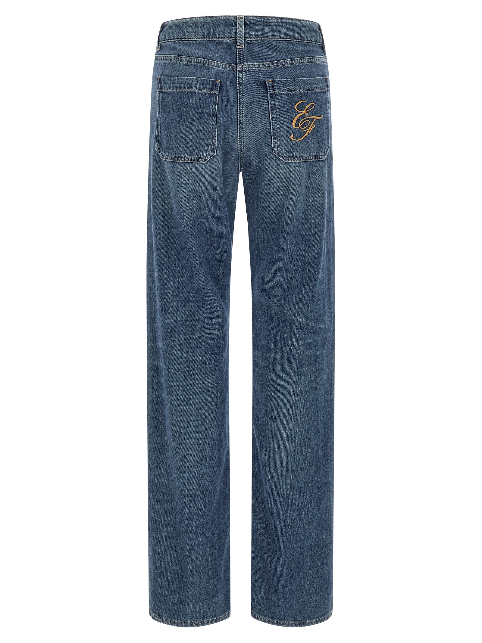 Elisabetta Franchi Blaue Jeans aus Baumwolle im geraden Schnitt