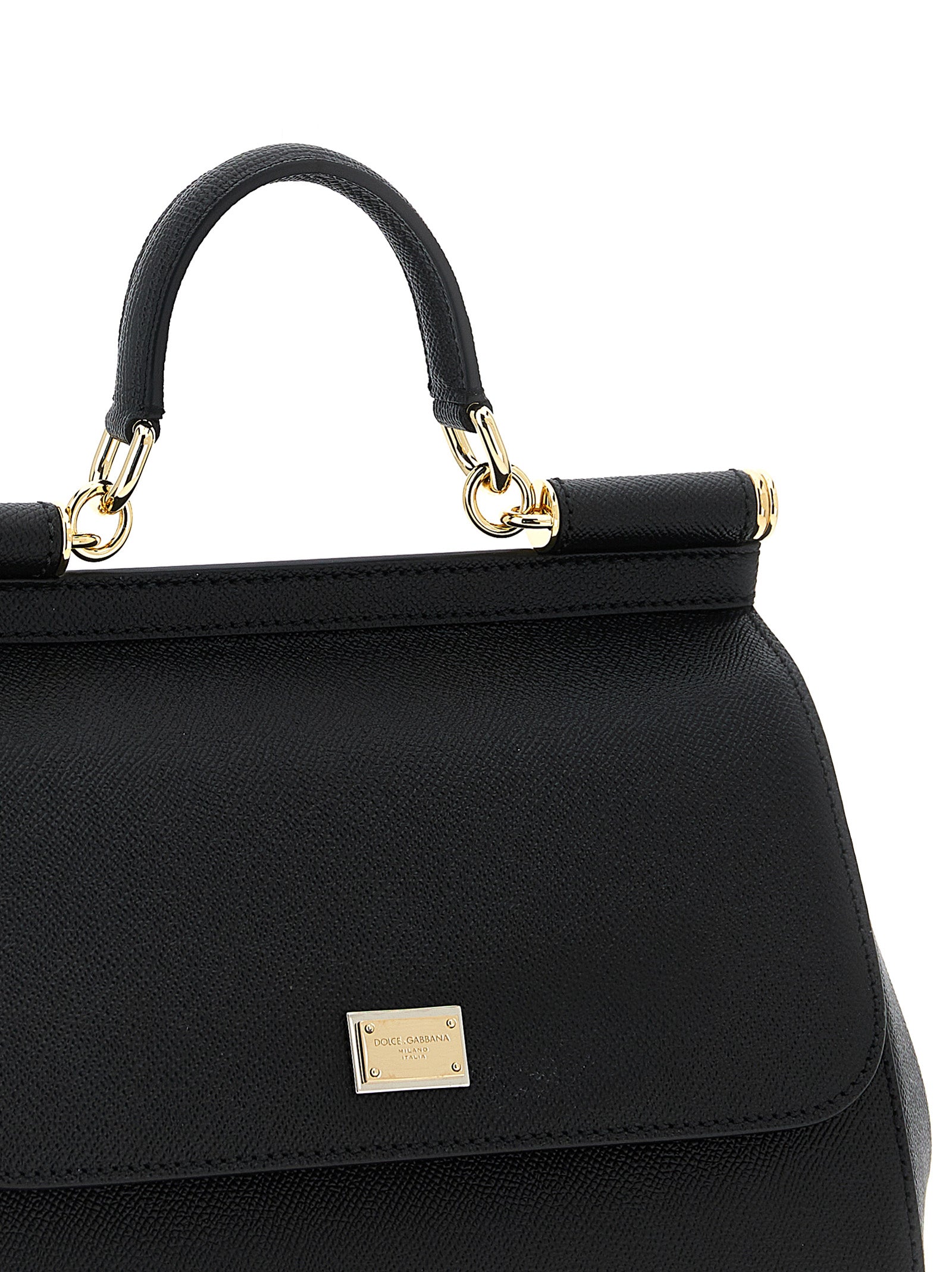 Dolce & Gabbana Schwarze Kalbsleder-Handtasche