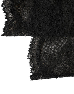 Dolce & Gabbana Schwarze Kniestrümpfe aus Nylon-Stretch mit floraler Spitze