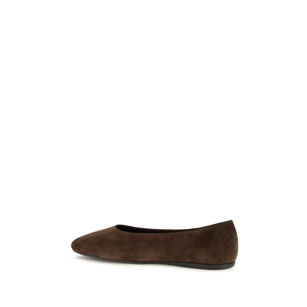 Prada Braune Kalbsleder-Ballerinas Bos Taurus