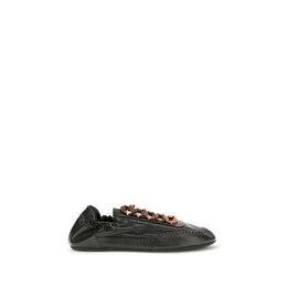 Prada Schwarze Lammleder Ovis Aries Aries Sportschuhe