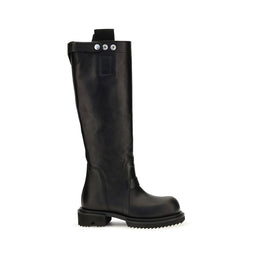 Rick Owens Schwarze Regen-Stiefel aus Kalbsleder Bos Taurus
