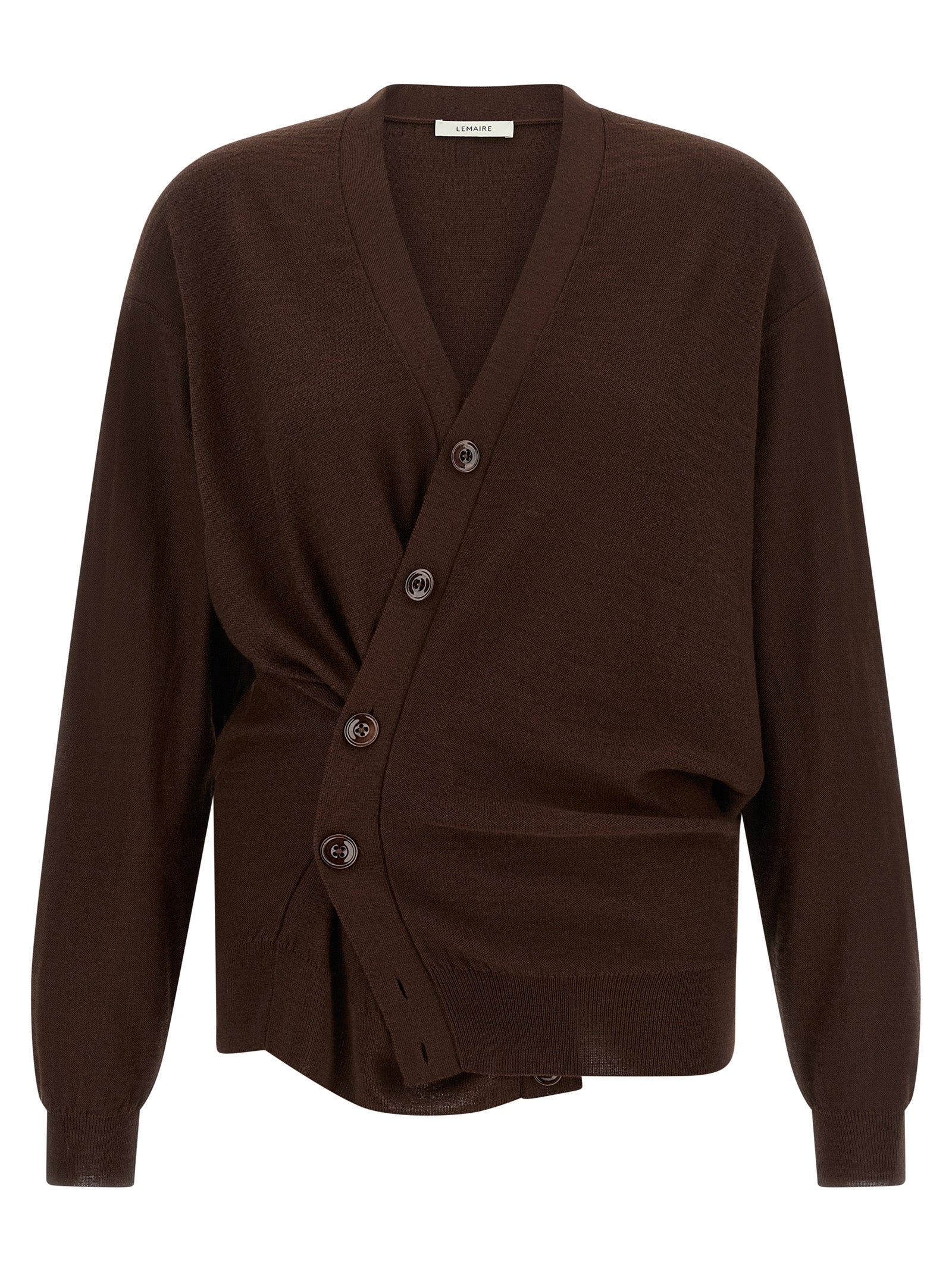 Lemaire Bordeaux Woll-Strickjacke