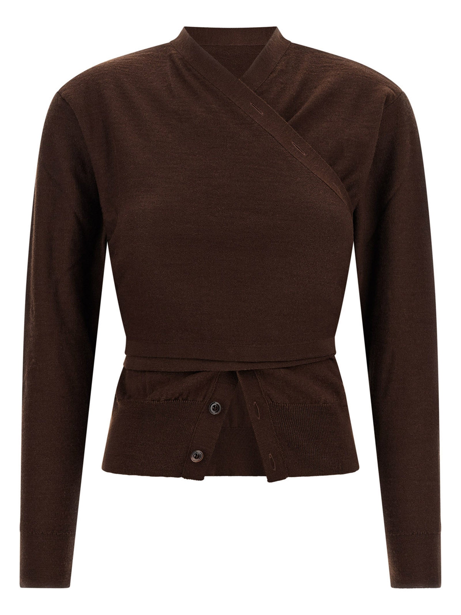 Lemaire Bordeaux Woll-Strickjacke