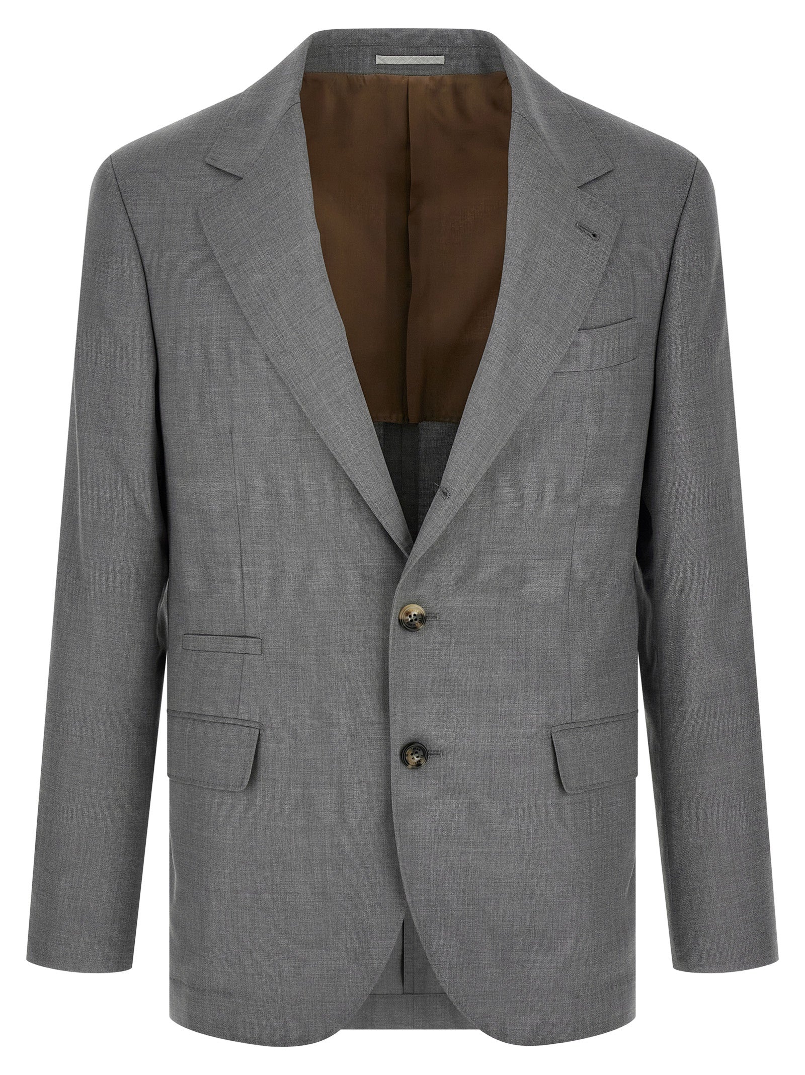 Brunello Cucinelli Grauer Blazer aus reiner Schurwolle