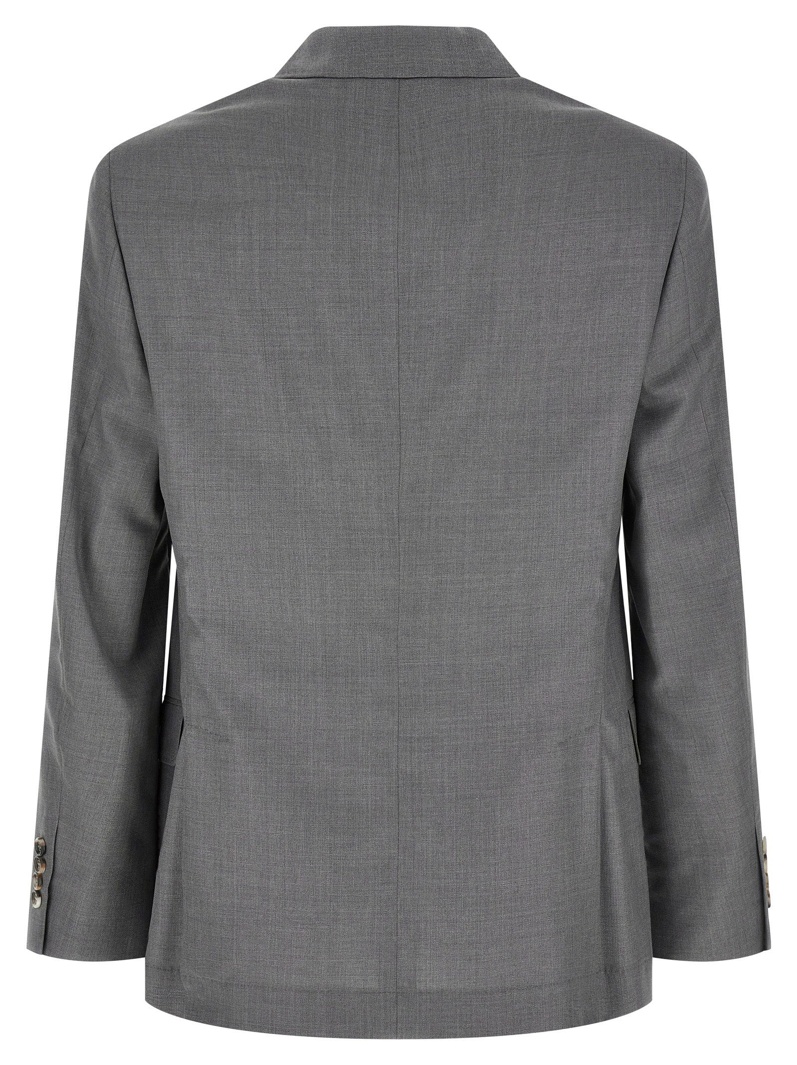 Brunello Cucinelli Grauer Blazer aus reiner Schurwolle