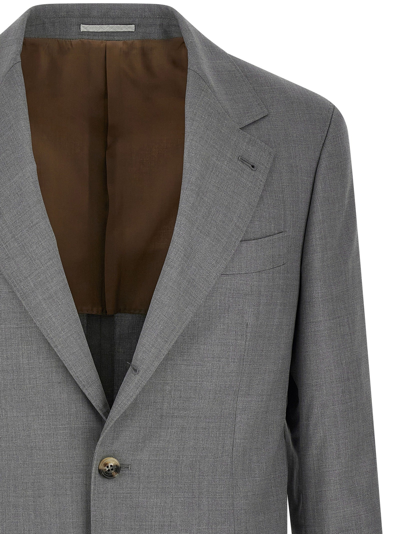 Brunello Cucinelli Grauer Blazer aus reiner Schurwolle
