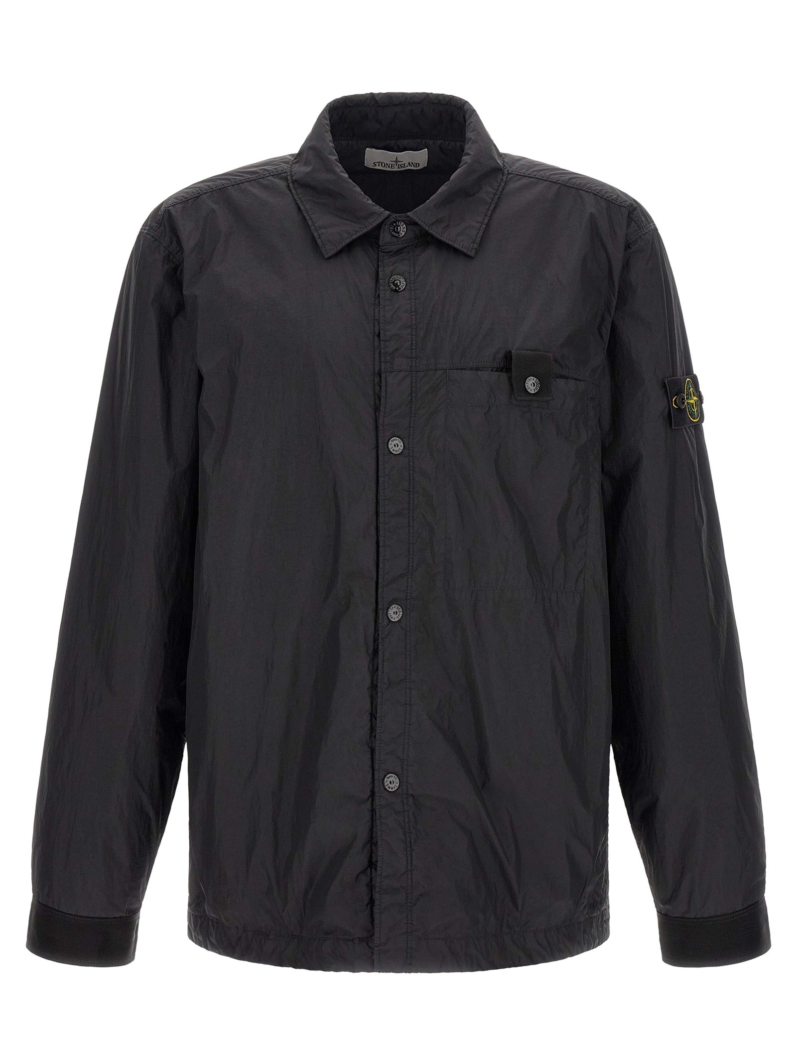 Stone Island Schwarze Polyamid-Shell-Jacke