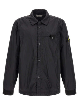 Stone Island Schwarze Polyamid-Shell-Jacke
