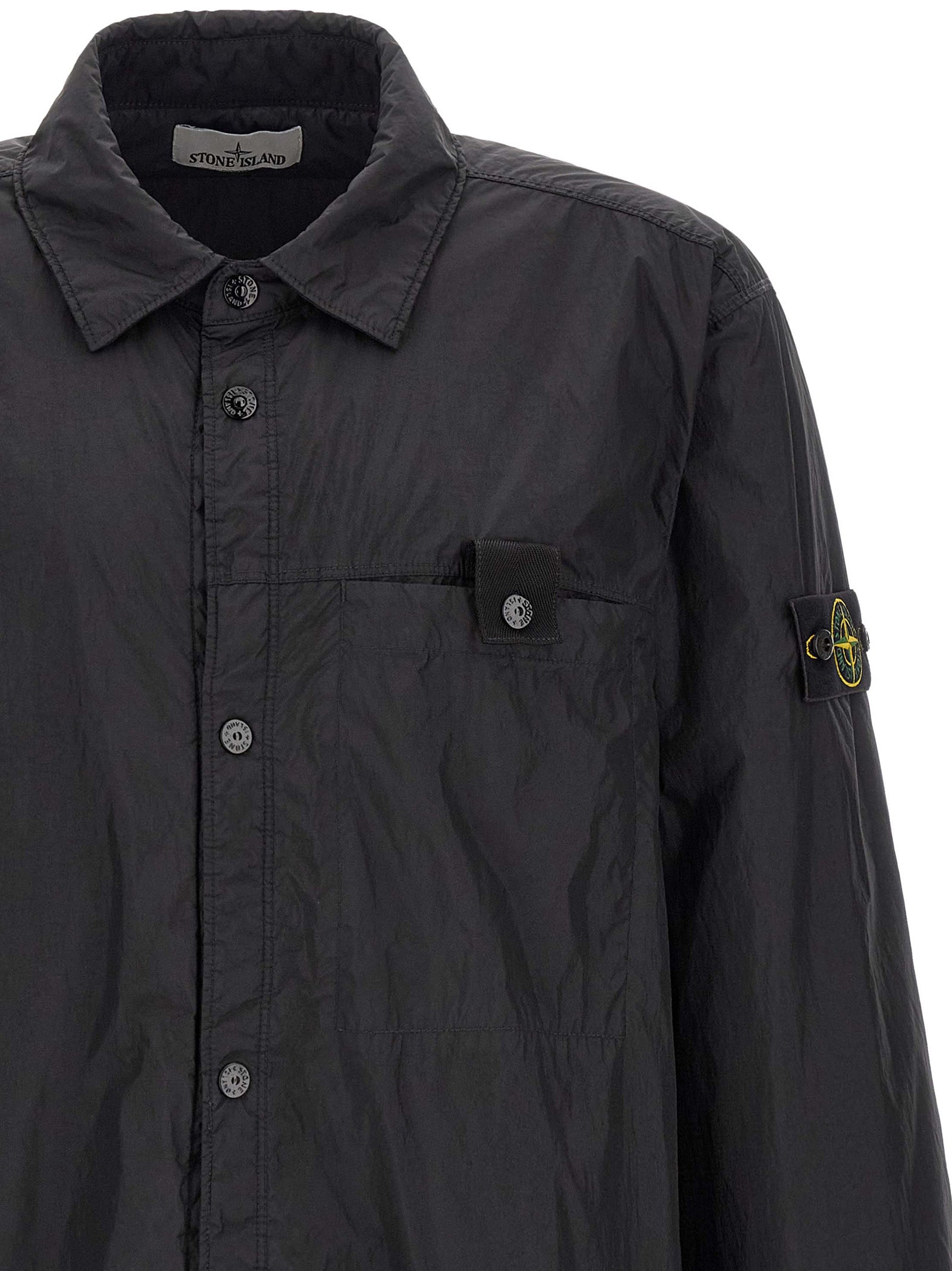 Stone Island Schwarze Polyamid-Shell-Jacke