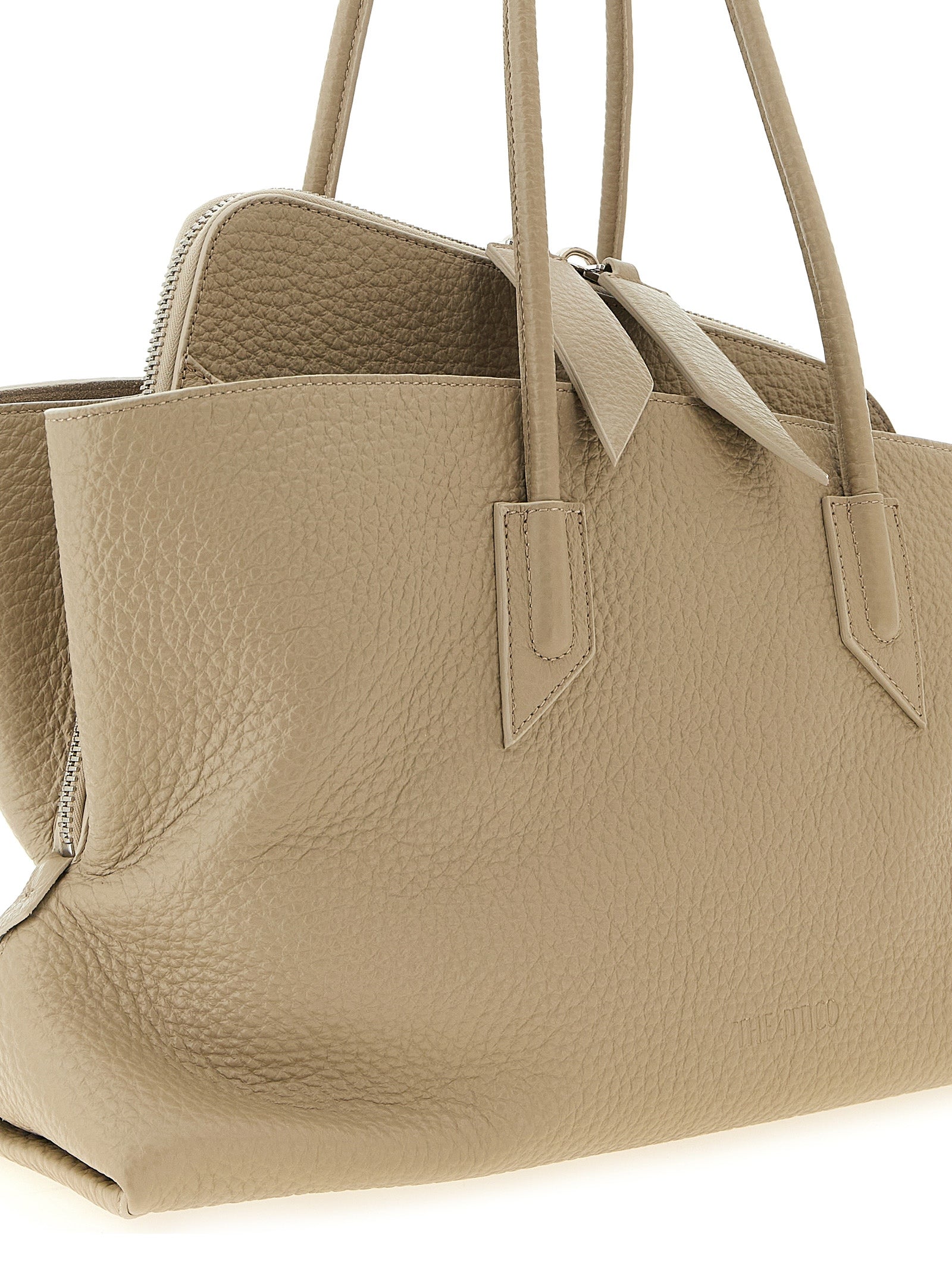 The Attico Beige Kalbsleder Schultertasche