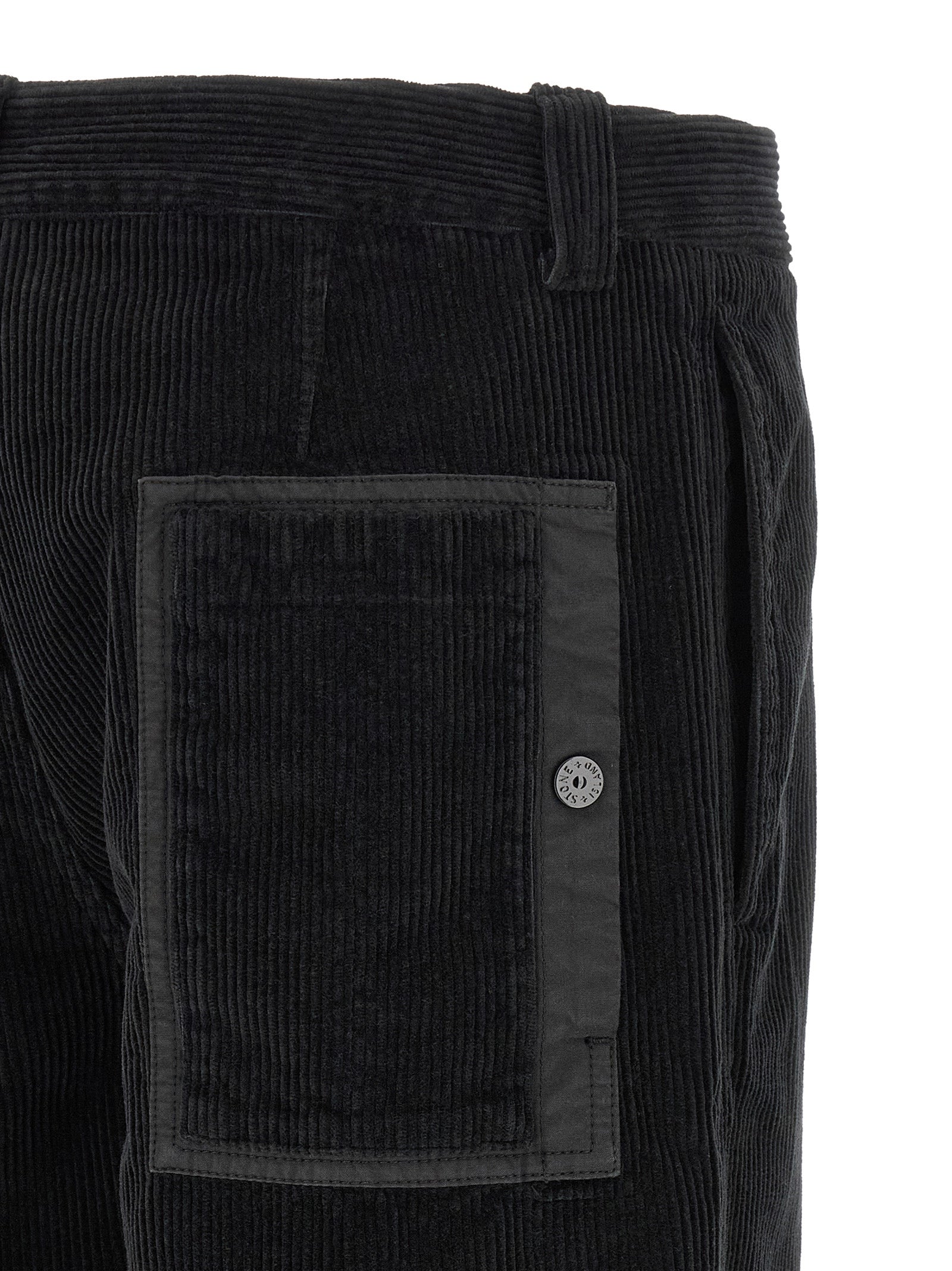Stone Island Schwarze Baumwoll-Freizeithose