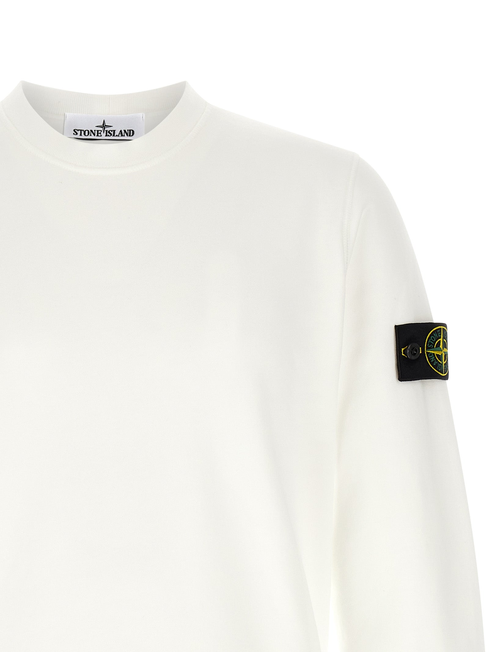Stone Island Weißes Baumwoll-Sweatshirt